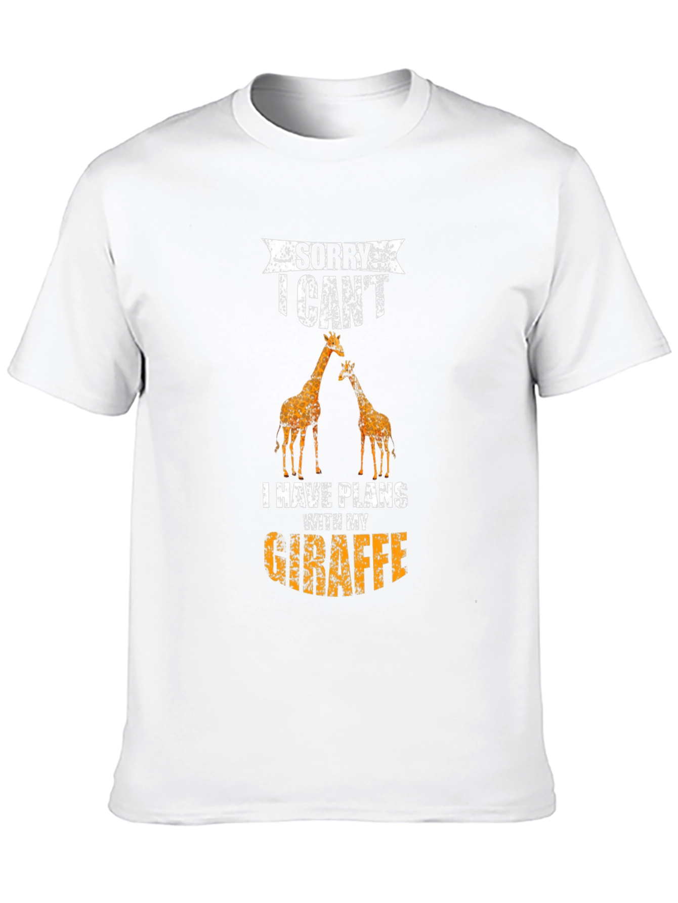 Black Funny Giraffe T-Shirt - Sorry I Can't, Giraffe Plans view 10