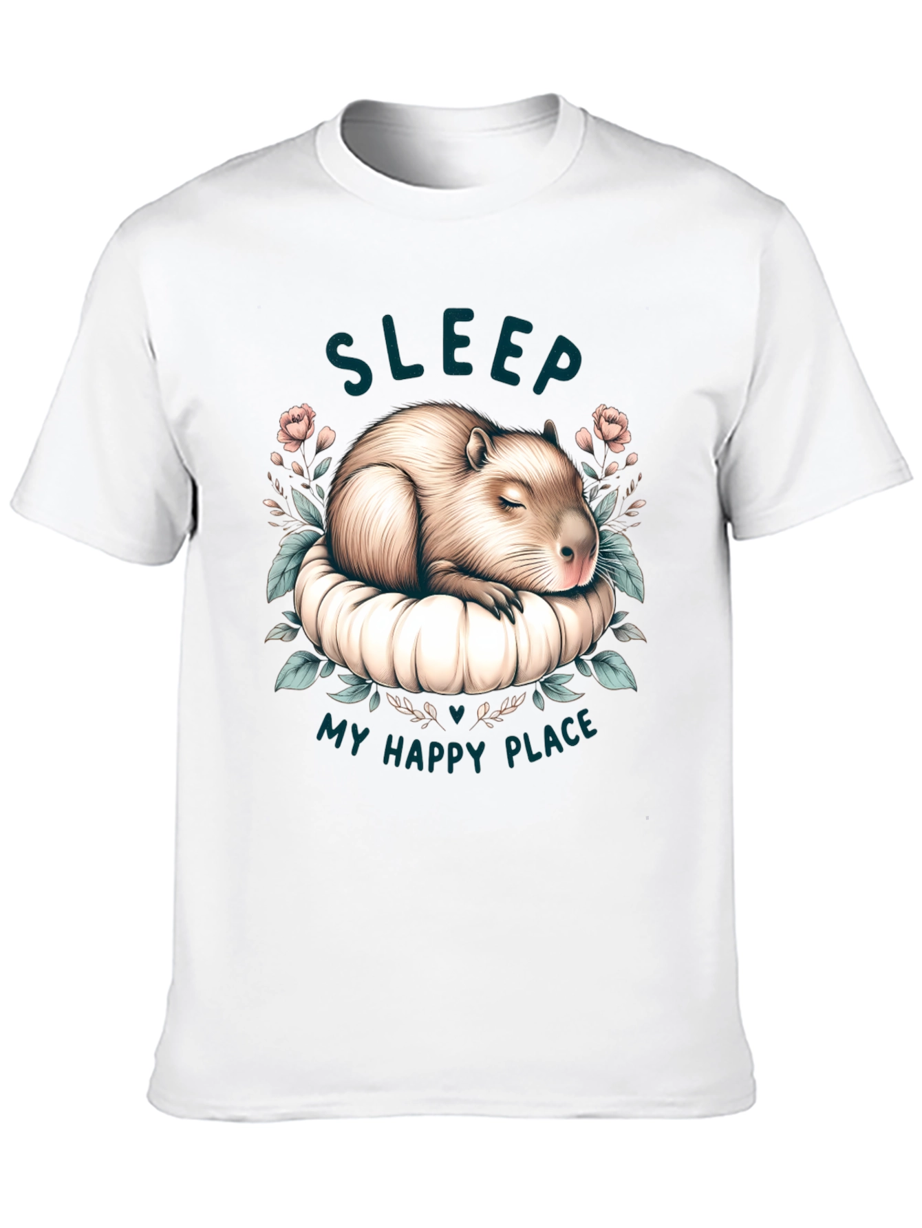 Black Capybara Sleep T-Shirt - My Happy Place view 10