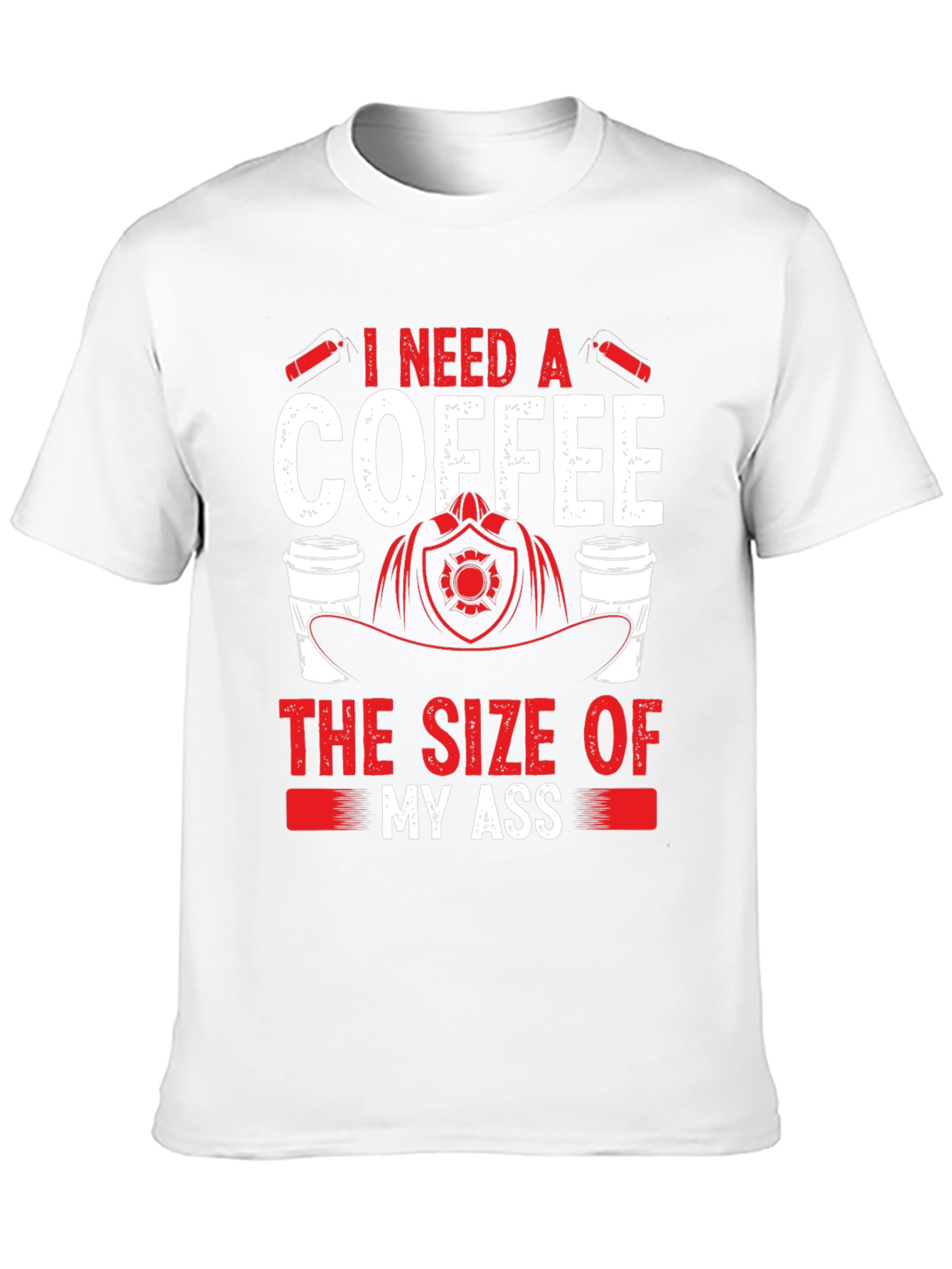 Black Funny Firefighter Coffee T-Shirt view 10