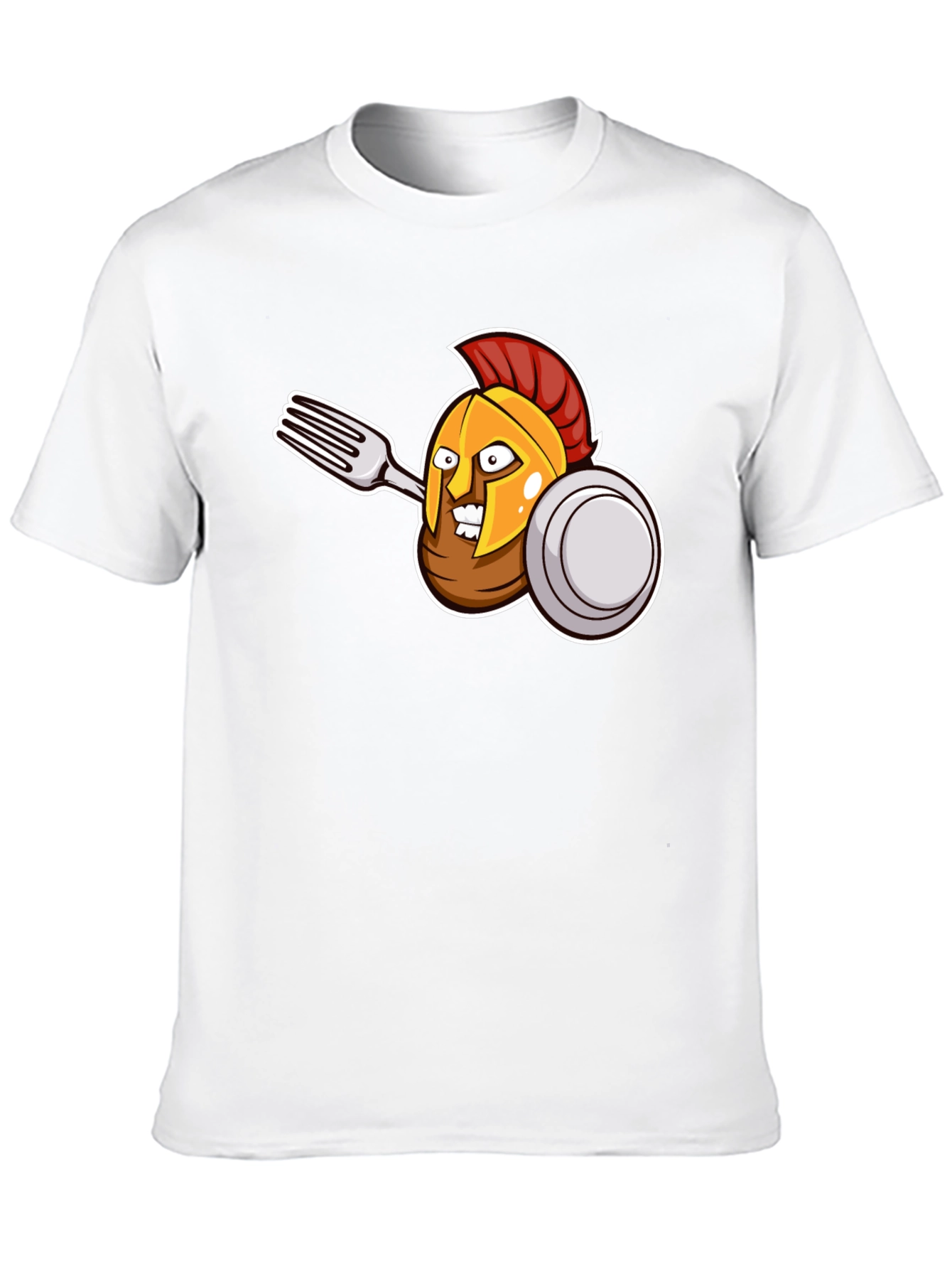 Black Spartan Fork Warrior Graphic T-Shirt view 10