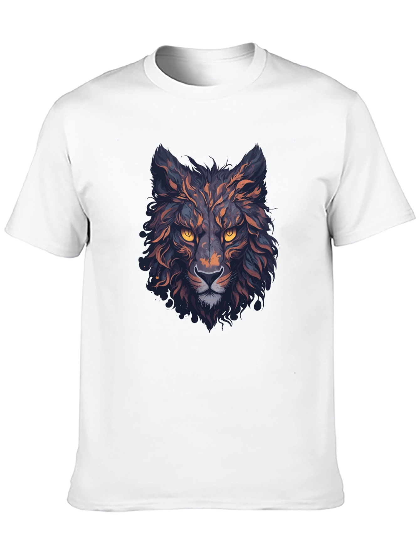 Black Men's Black Wolf Graphic T-Shirt view 10