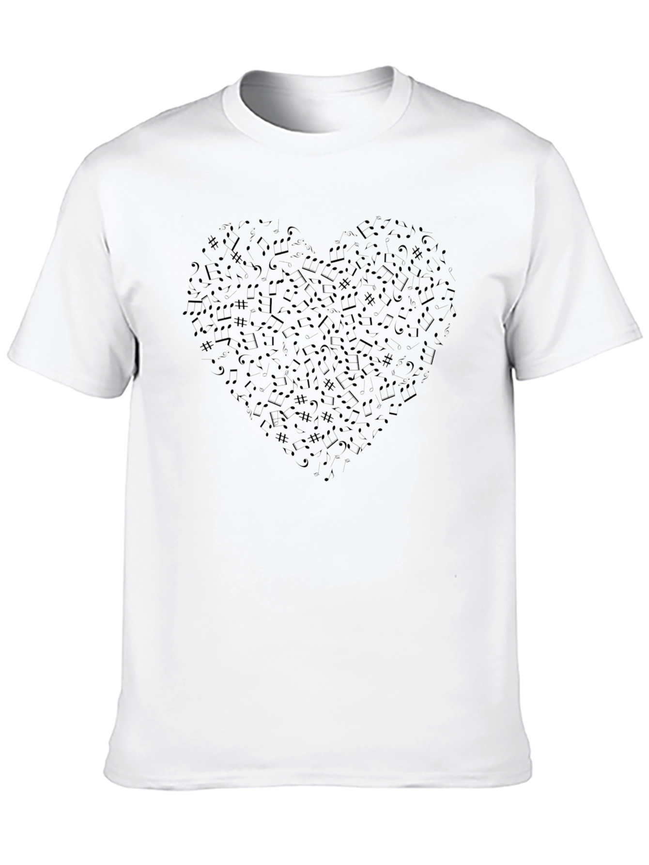 Black Heart Music Note Graphic Tee - Black view 10