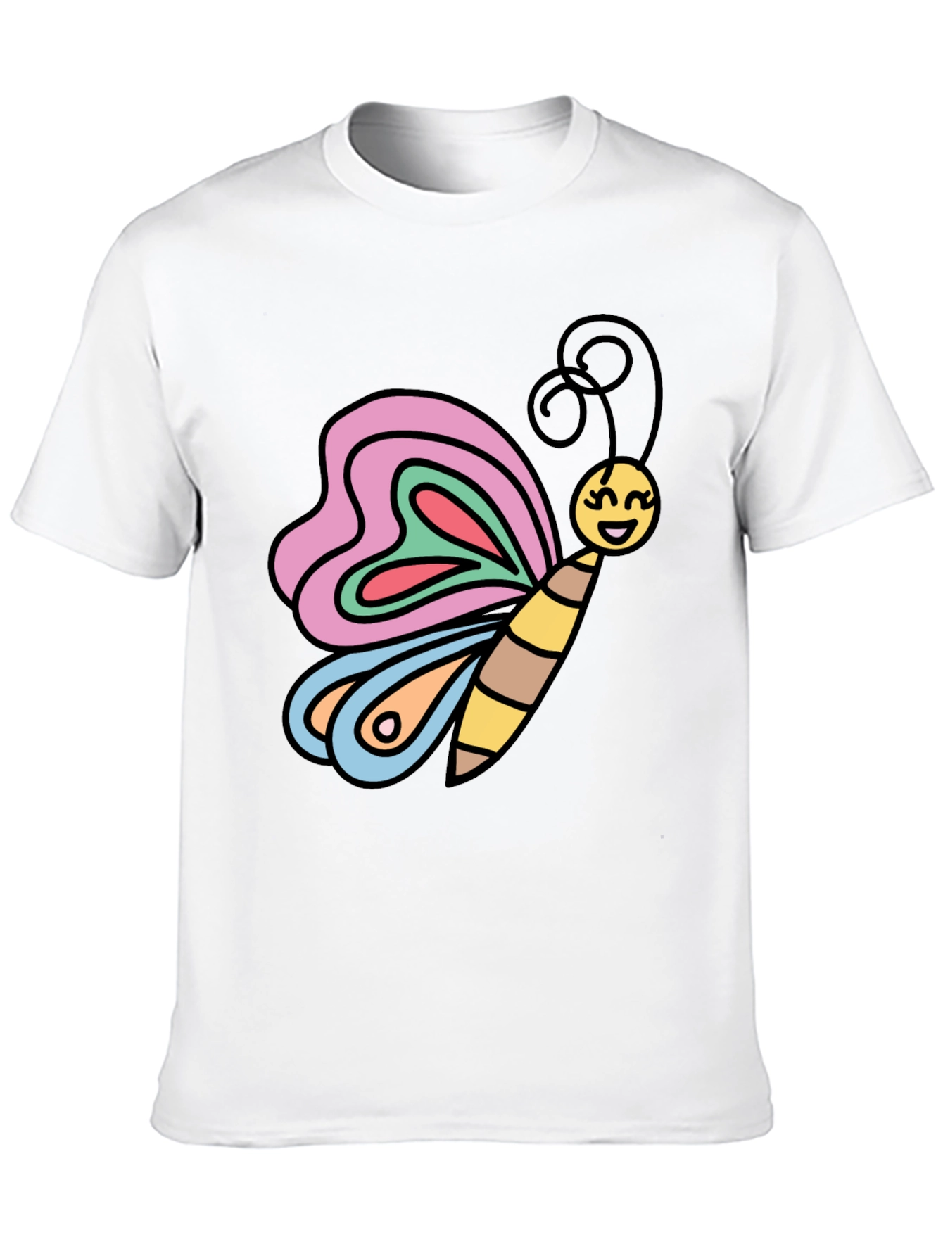 Black Butterfly Graphic Tee - Cheerful Cartoon Design view 10