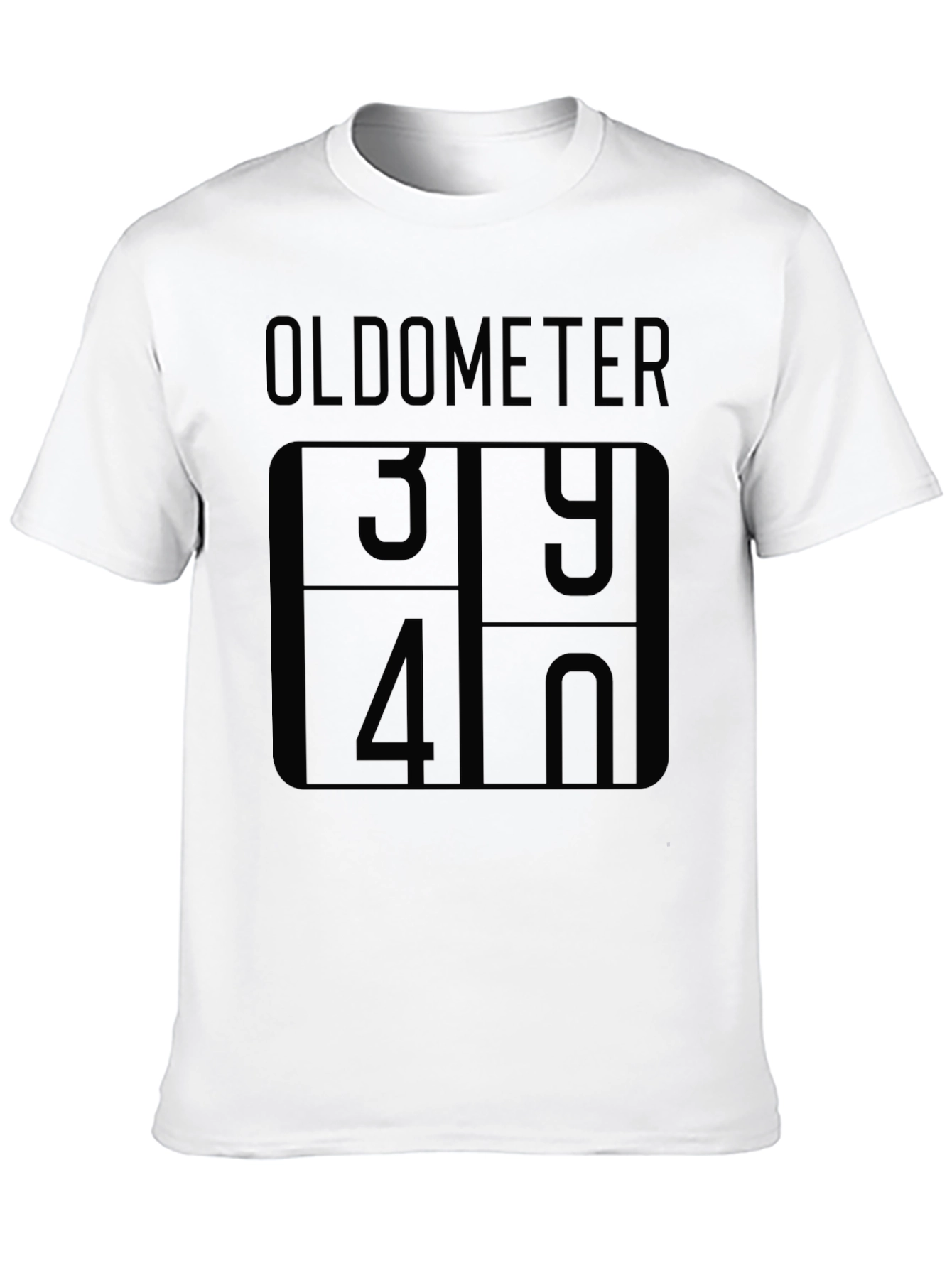 Black Oldometer 39-40 Novelty Graphic T-Shirt view 10
