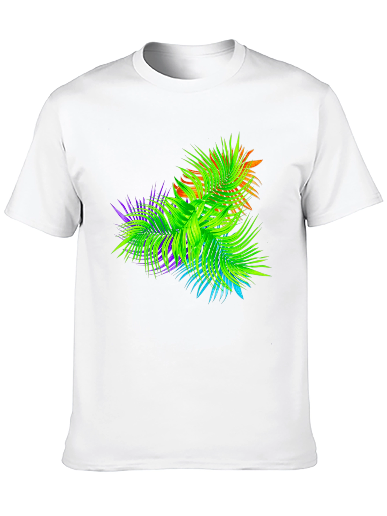 Black Tropical Palms Black Graphic T-Shirt view 10