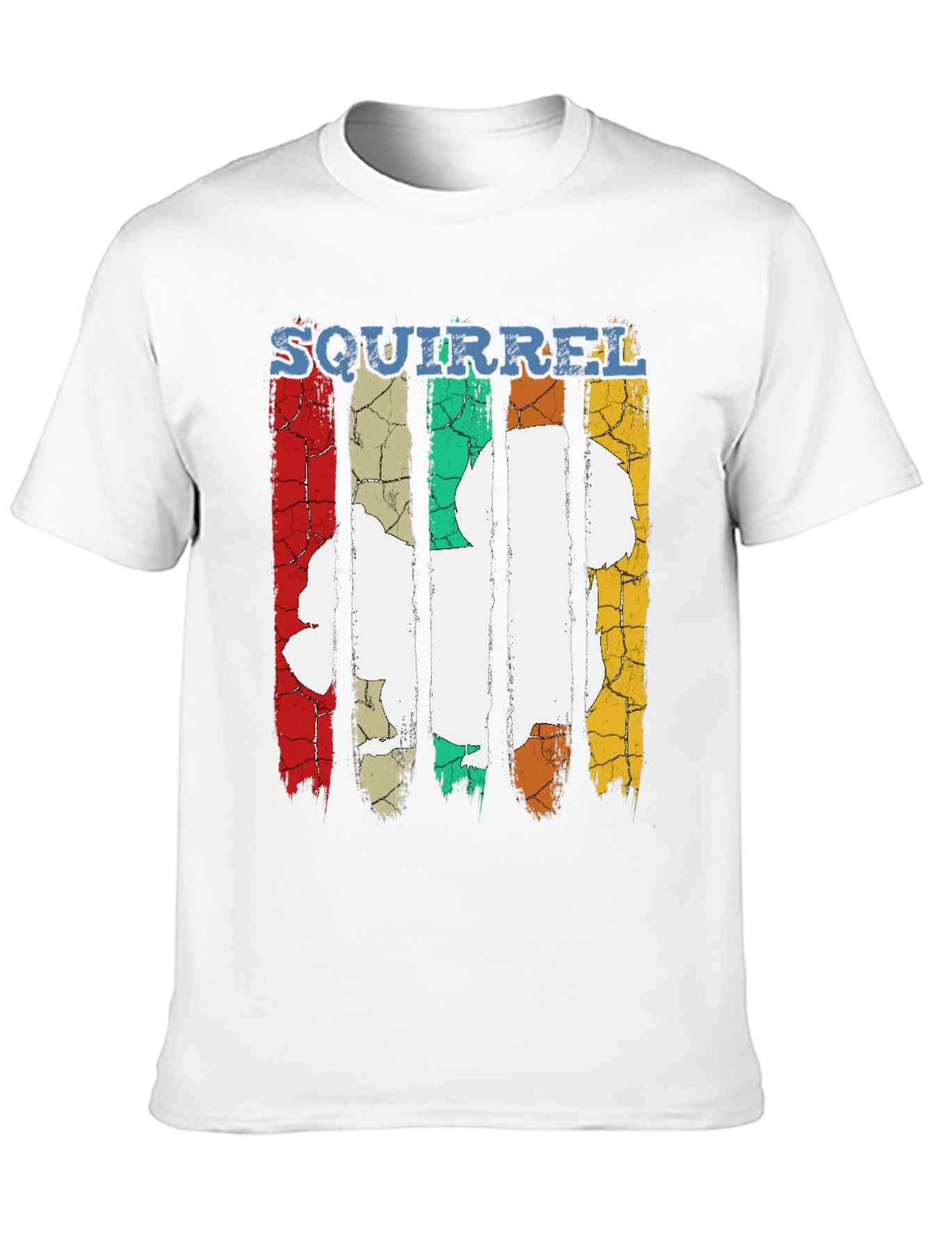 Black Squirrel Retro Vintage Style Black T-Shirt view 10