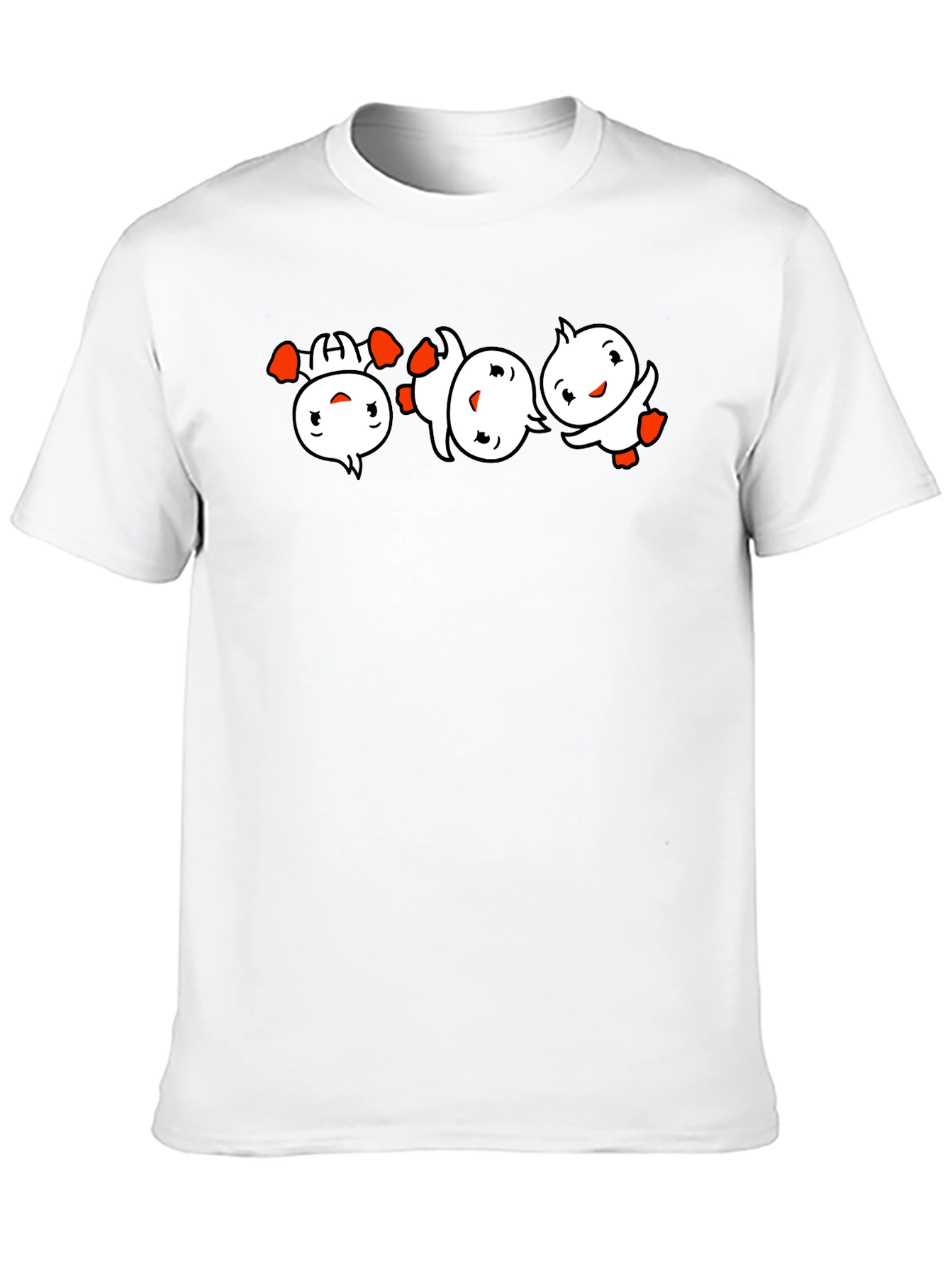 Black Black T-Shirt with Cartoon Duckling Design view 10