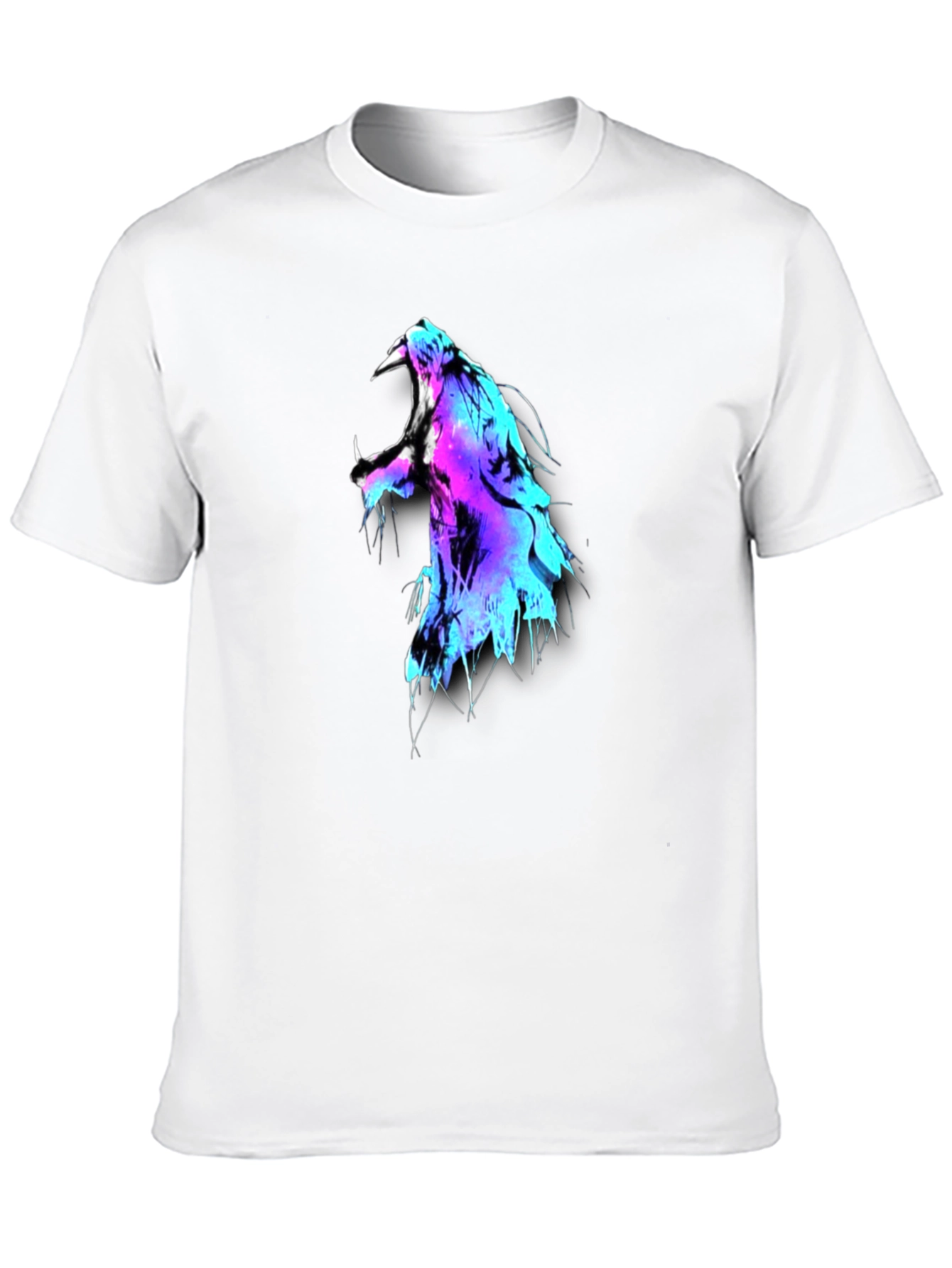 Black Neon Lion Graphic Black T-Shirt view 10