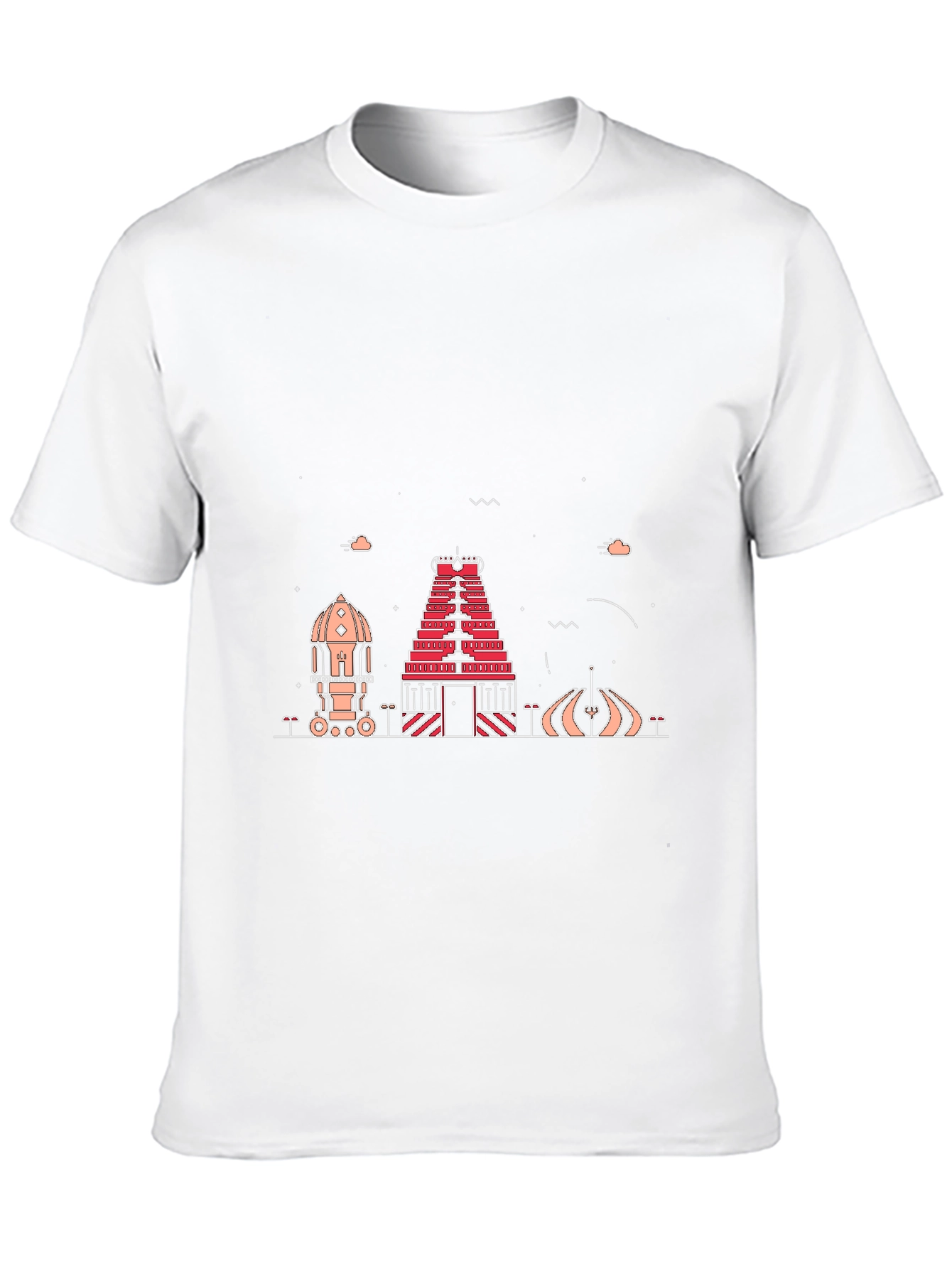 Black Temple Silhouette Graphic Tee - Black Cotton Blend view 10