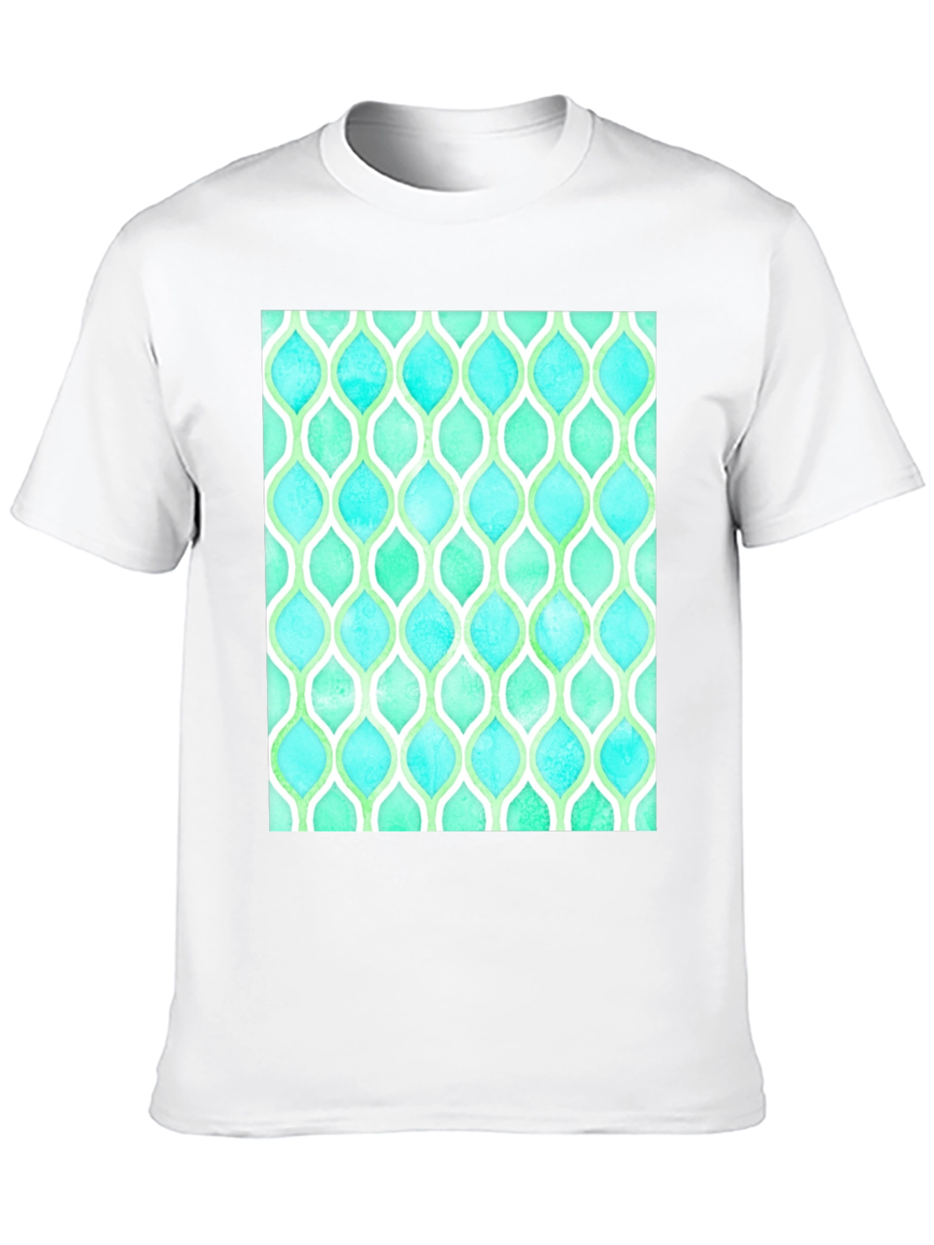 Black Aqua & Green Patterned T-Shirt view 10