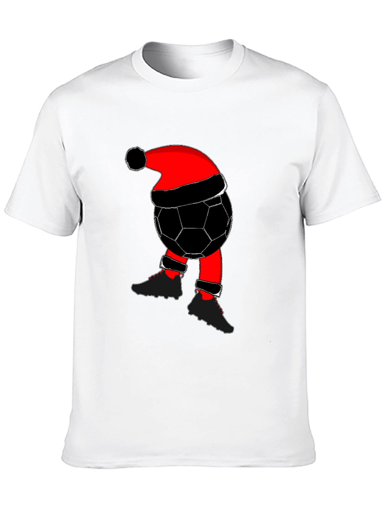 Black Soccer Ball Santa Christmas T-Shirt view 10