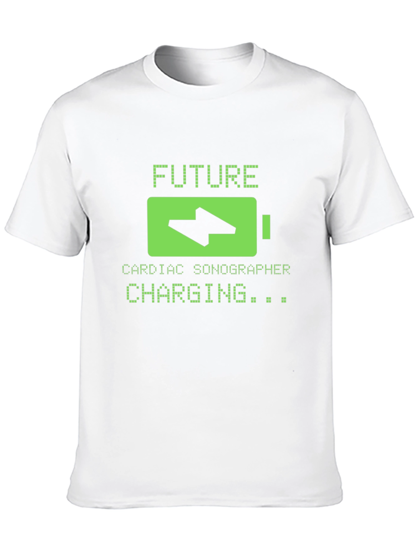 Black Future Cardiac Sonographer Charging T-Shirt view 10