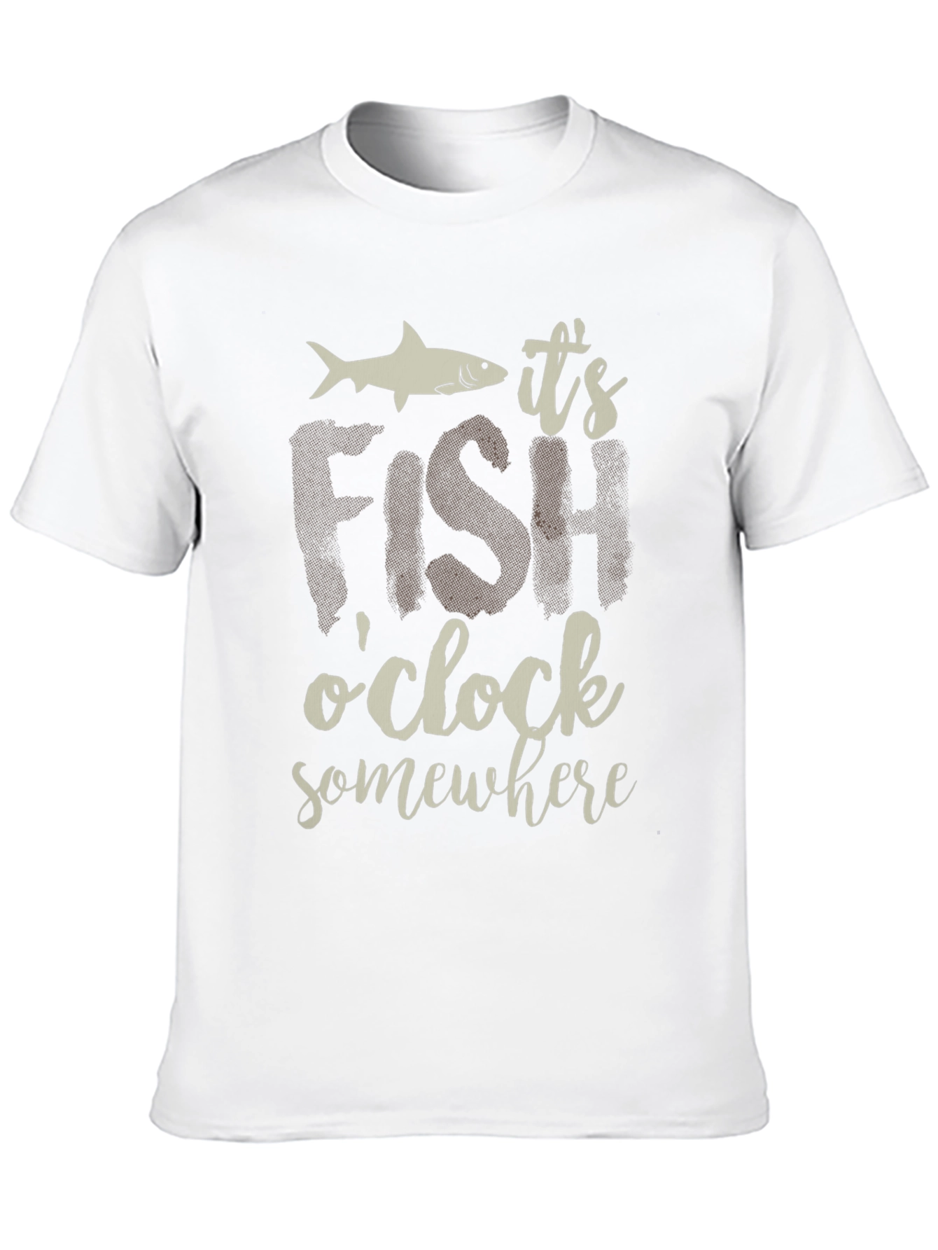 Black It's Fish O'Clock Somewhere T-Shirt view 10