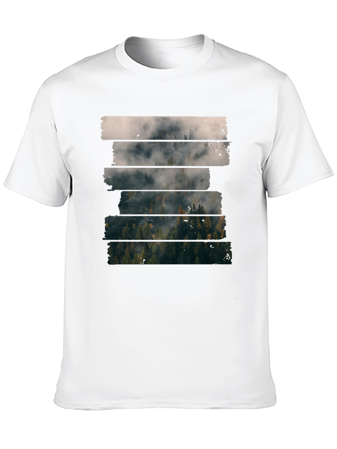 Black Foggy Forest T-Shirt - Nature Inspired Tee view 10