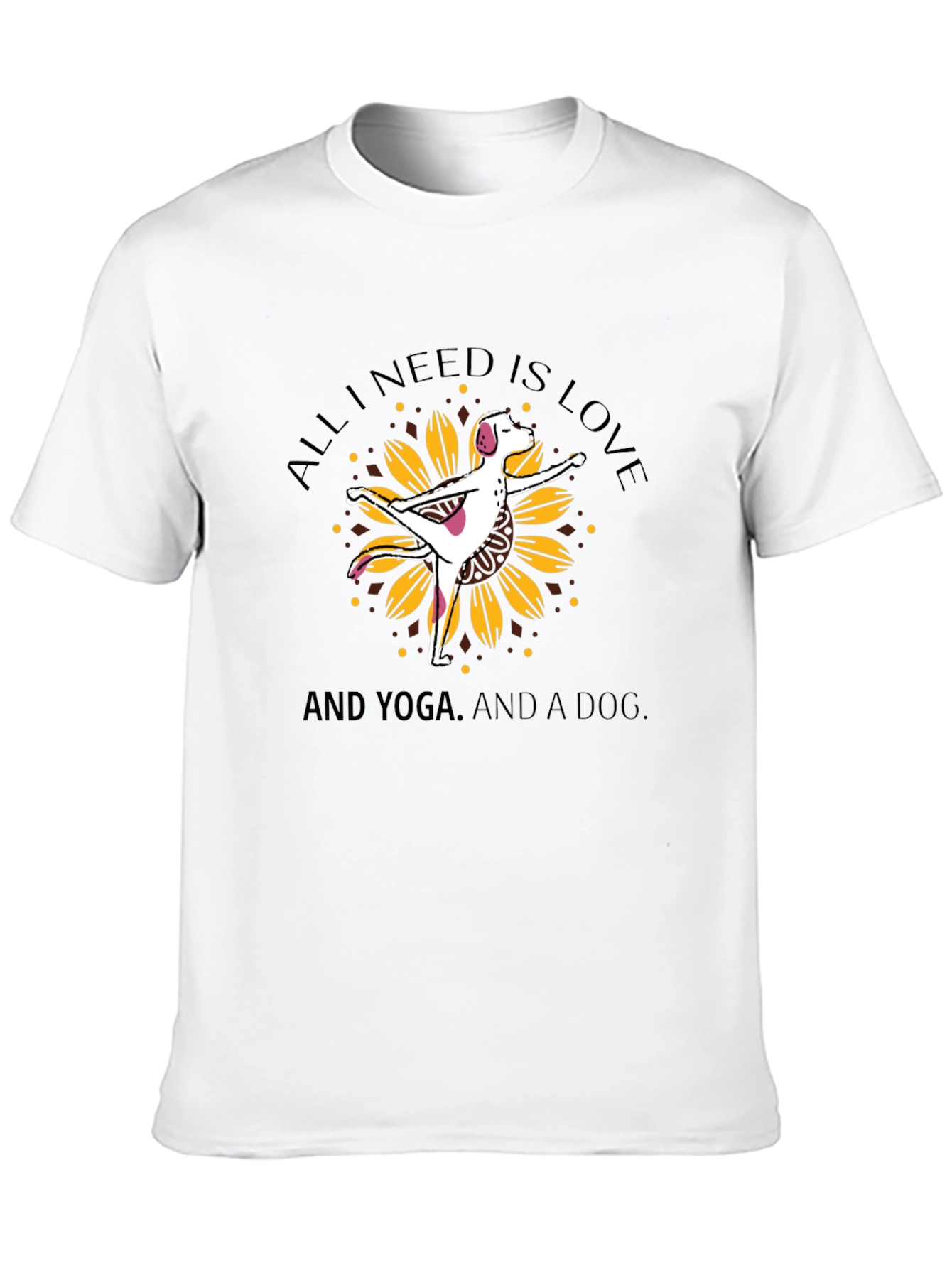 Black Yoga Dog Sunflower Graphic Tee view 10