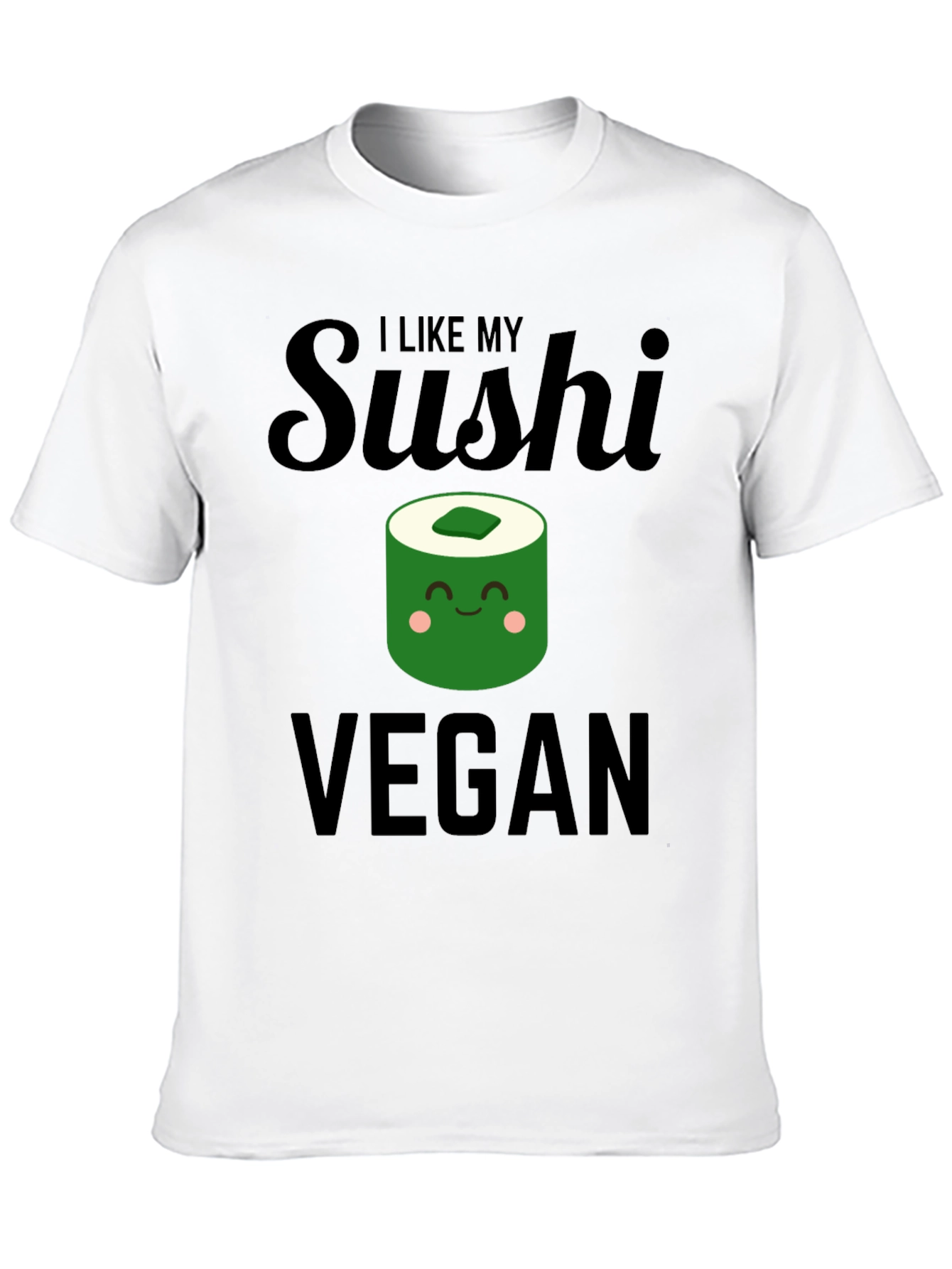 Black Vegan Sushi Graphic T-Shirt - Unisex Casual Tee view 10