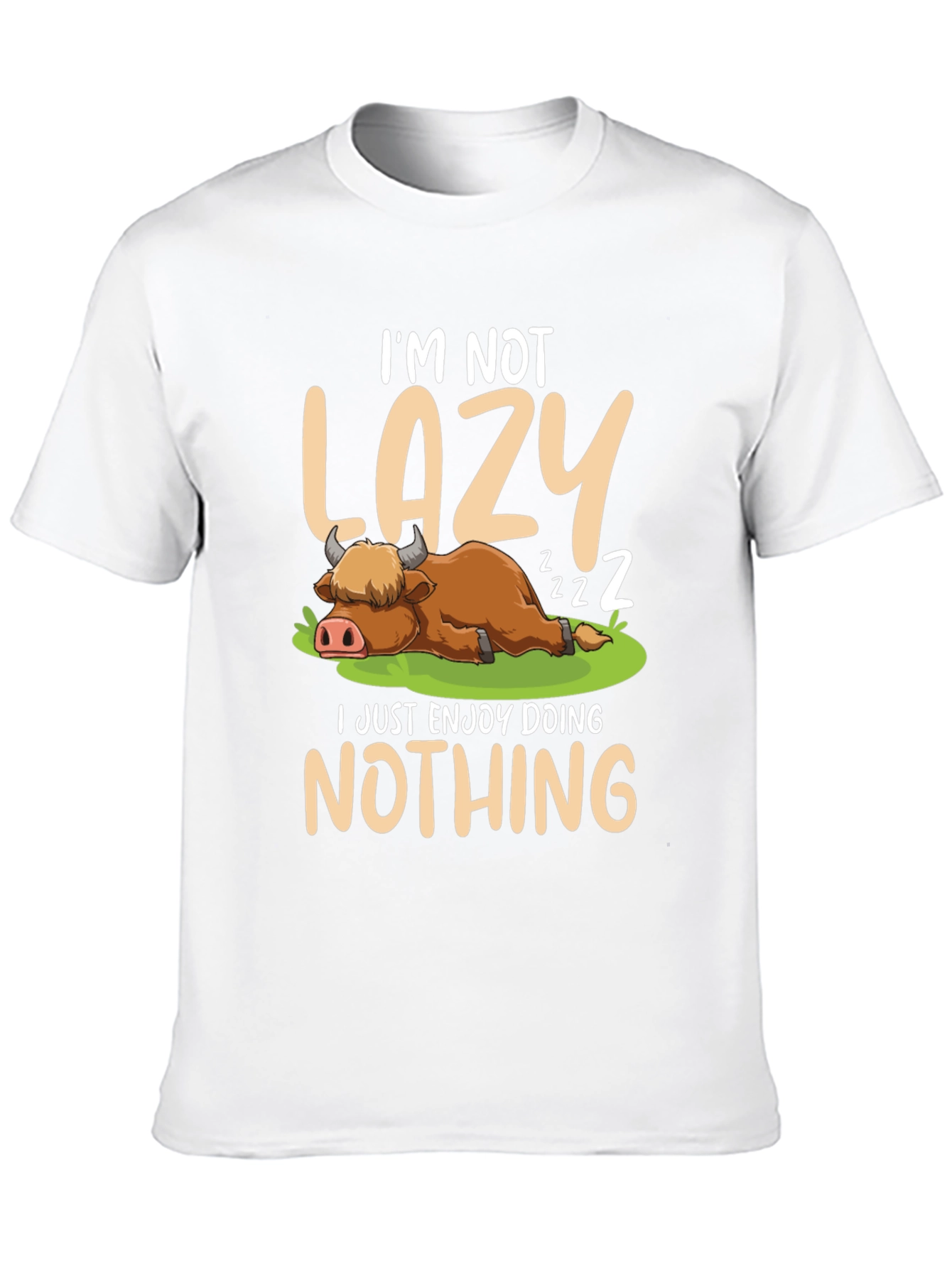 Black Lazy Cow T-Shirt - Enjoy Doing Nothing view 10