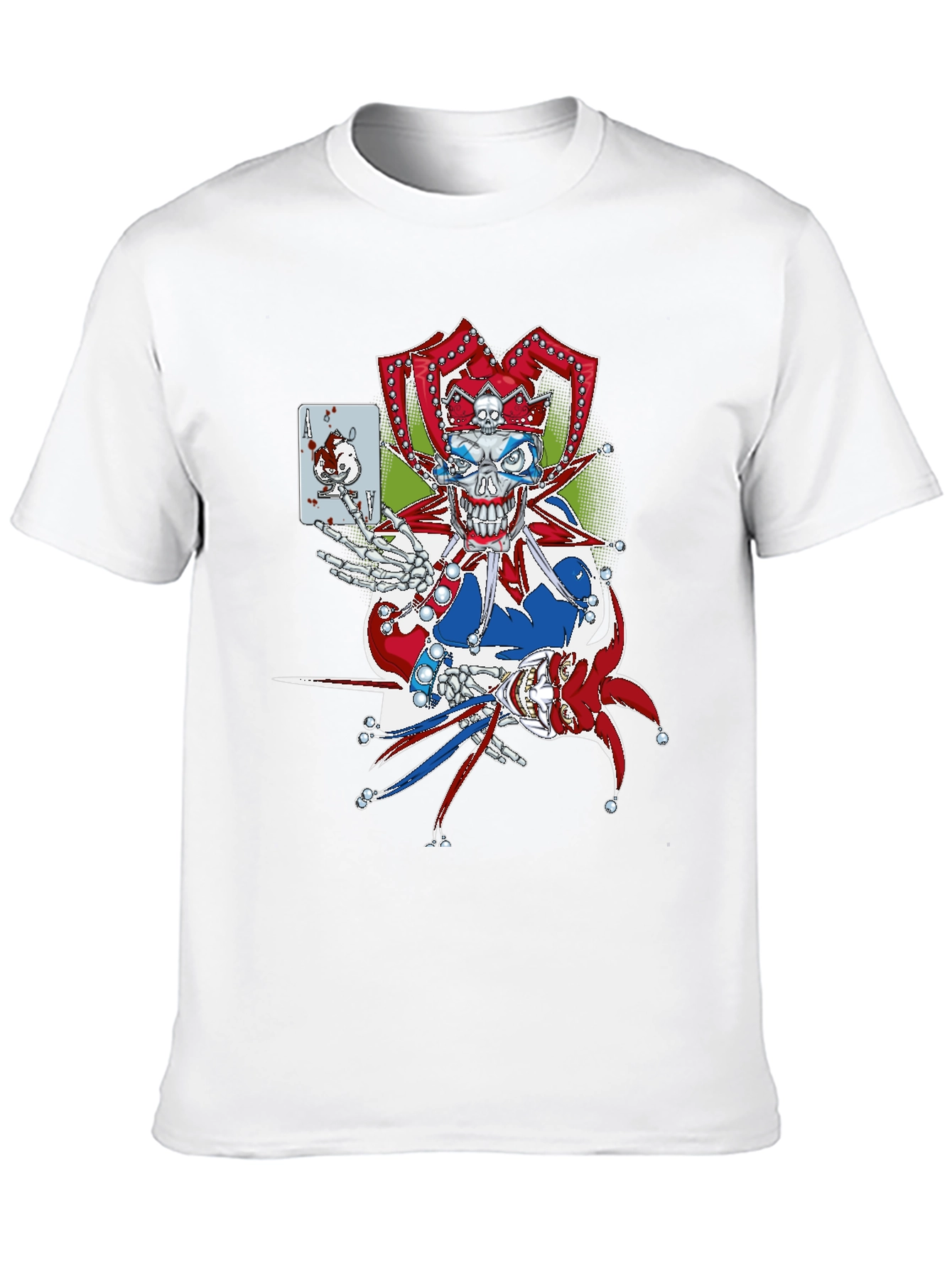 Black Jester Skull Graphic Tee - Men's Black T-Shirt view 10