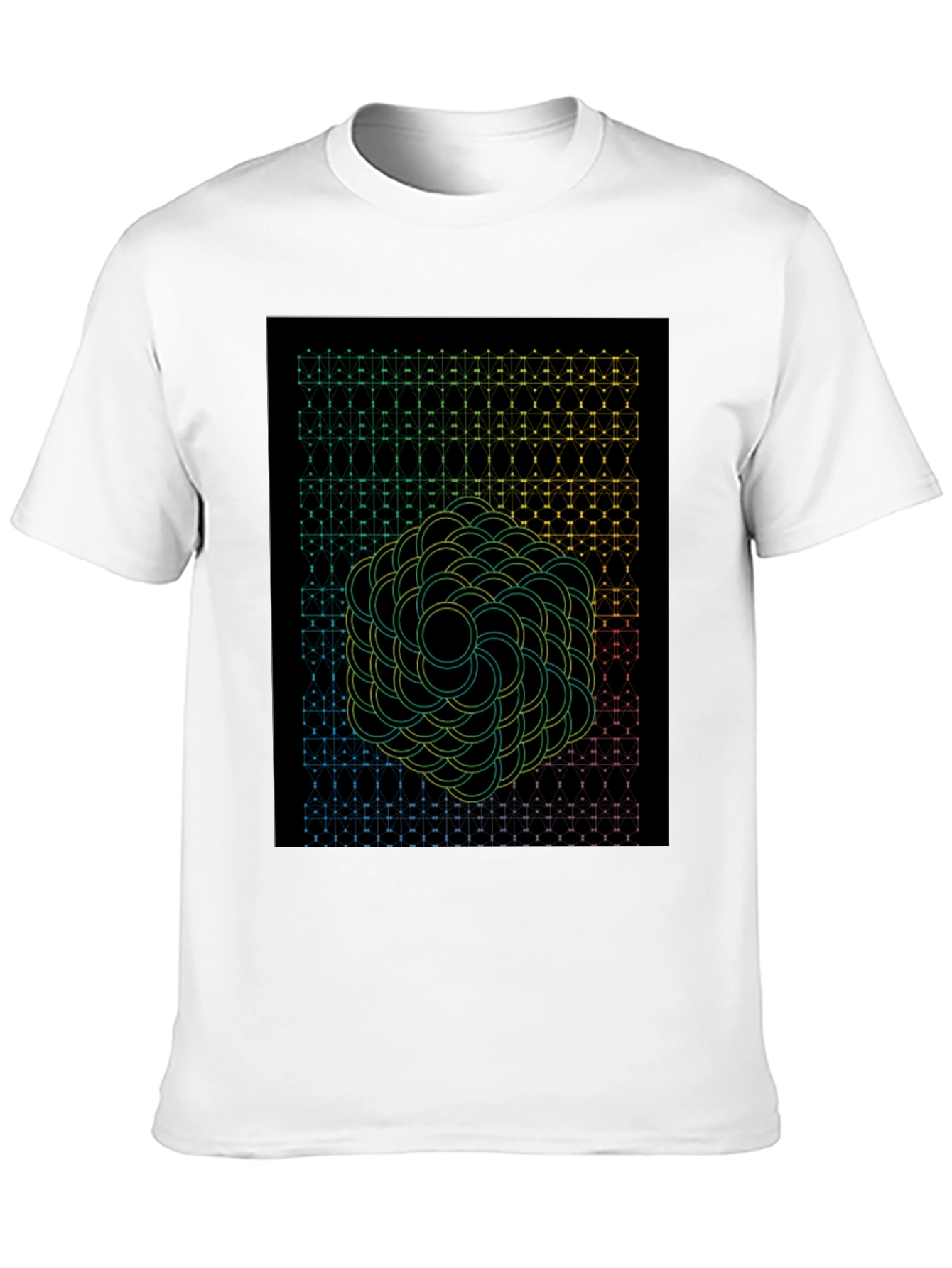 Black Geometric Flower Black T-Shirt view 10