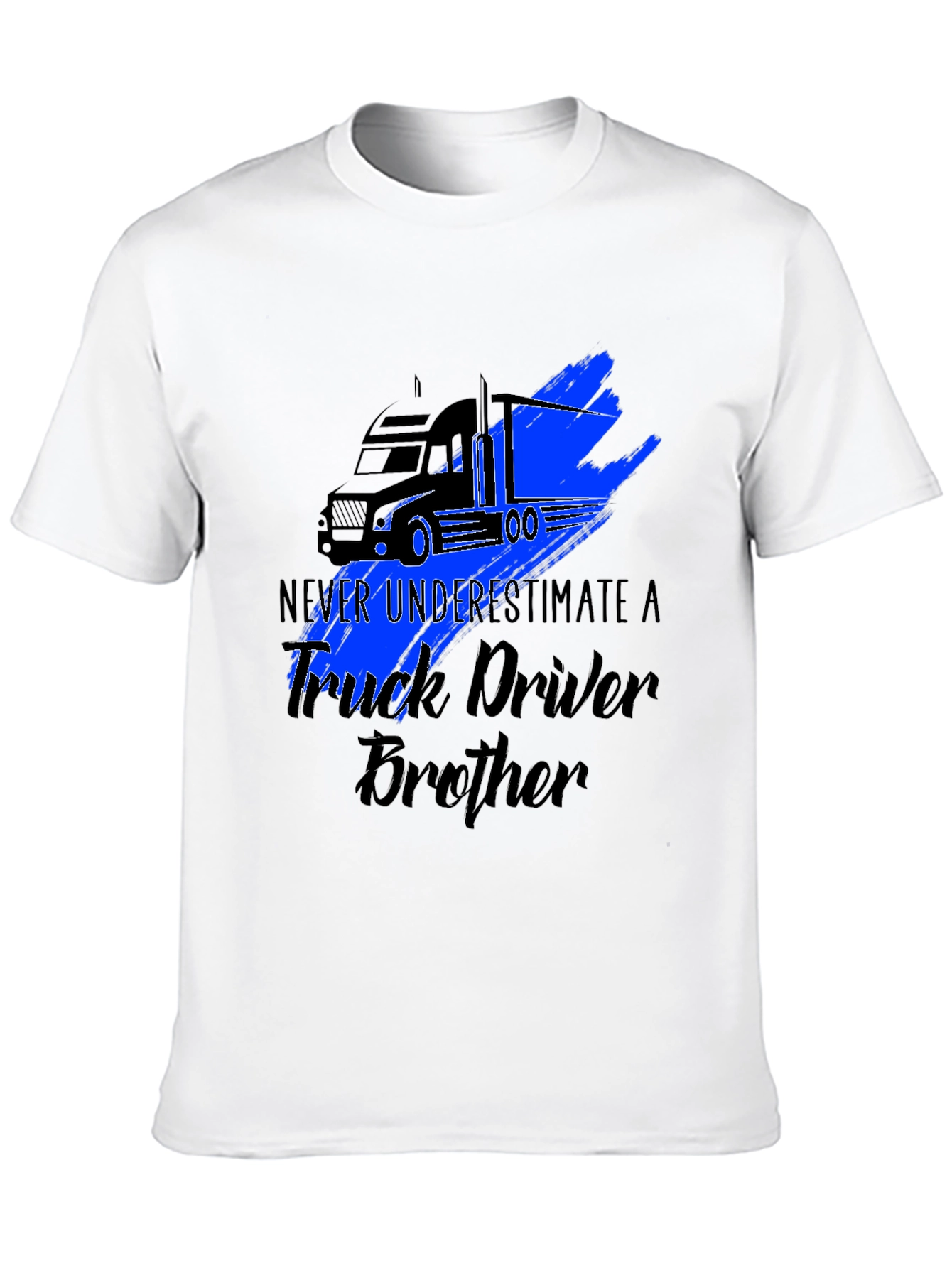 Black Truck Driver Brother Graphic Tee - Black T-Shirt view 10
