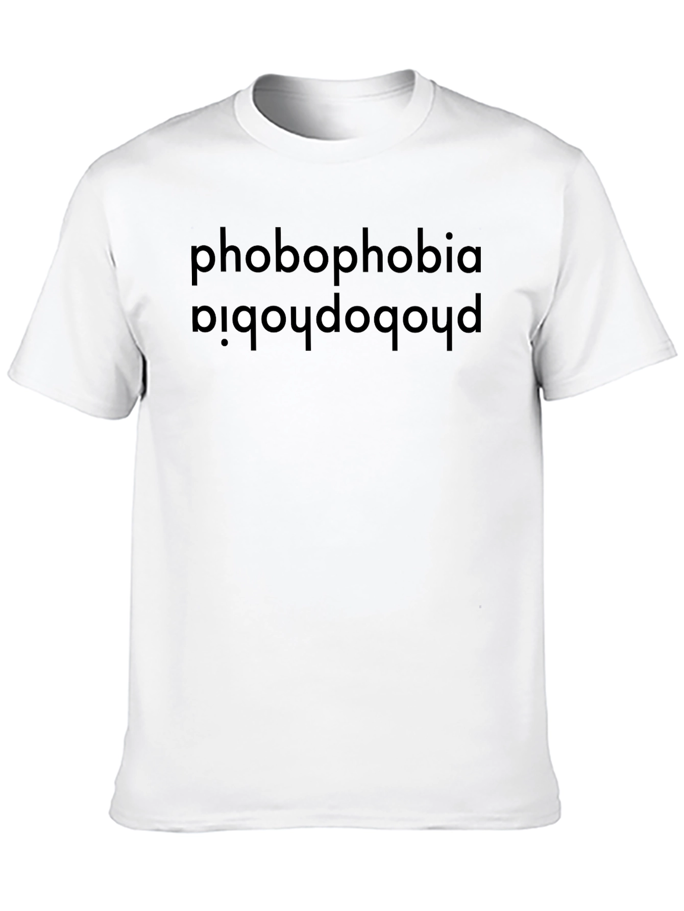 Black Phobophobia T-Shirt - Inverted Text Tee view 10