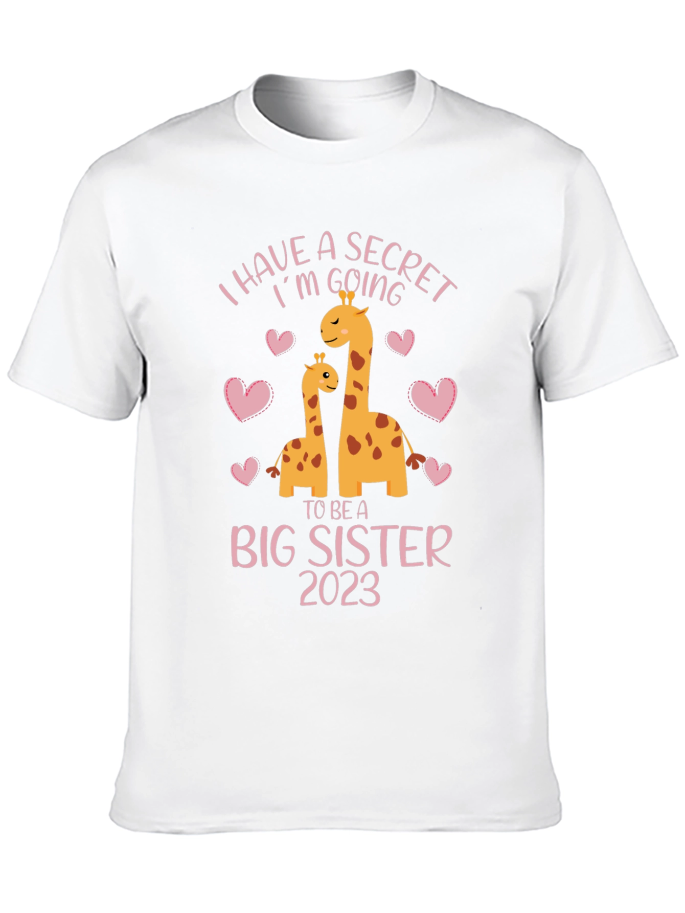 Big Sister 2023 Giraffe Pregnancy Announcement T-Shirt - 10
