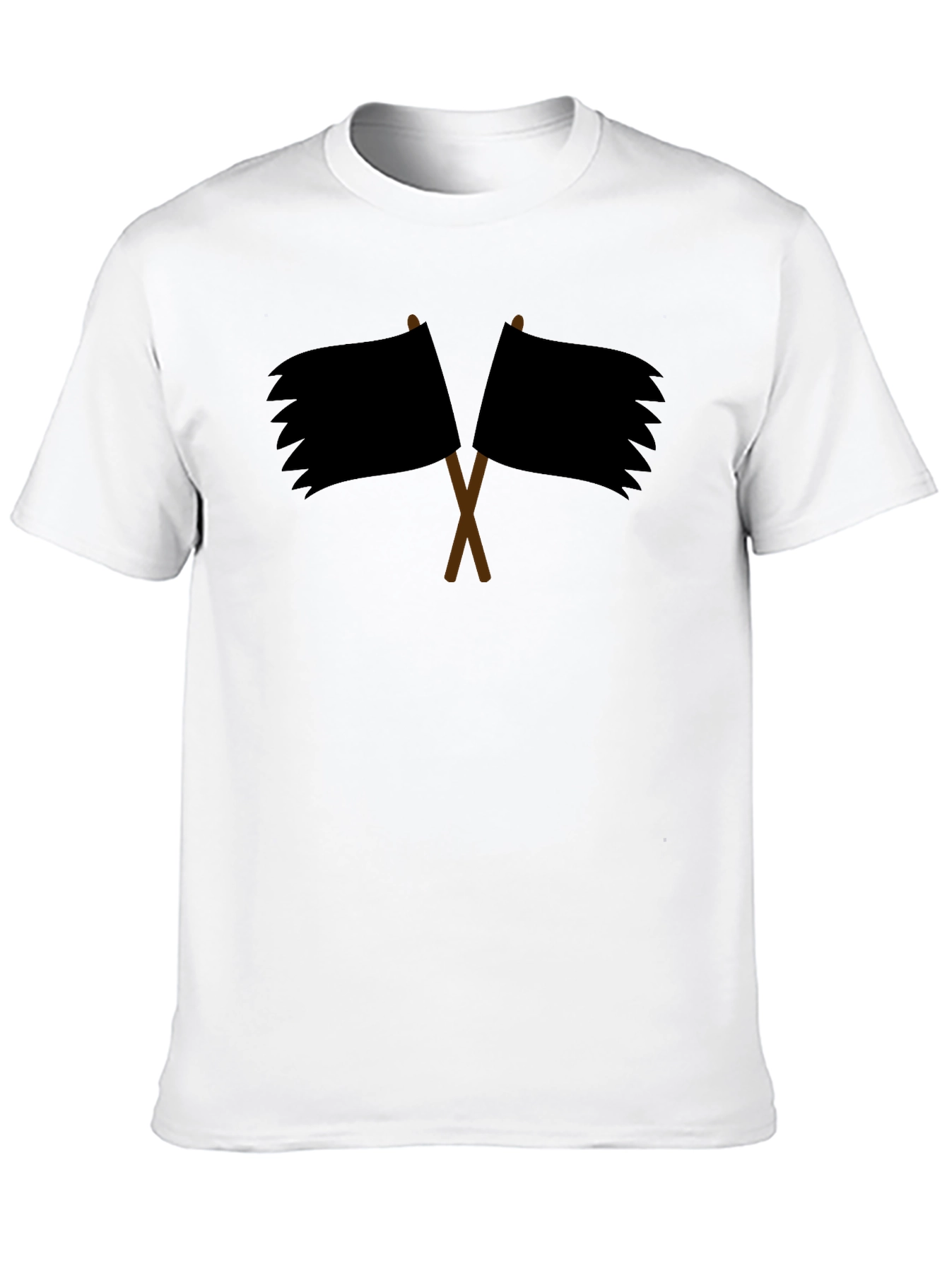 Black Crossed Pirate Flags Graphic Black T-Shirt view 10