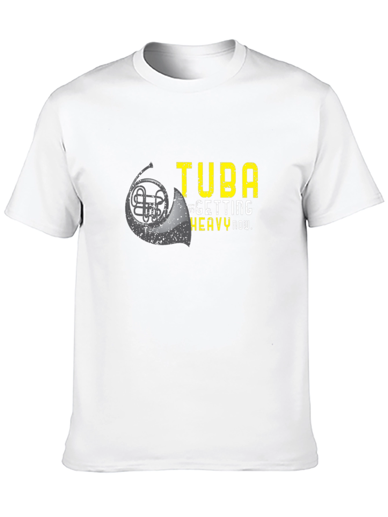 Black Funny Tuba Heavy Now Graphic T-Shirt view 10