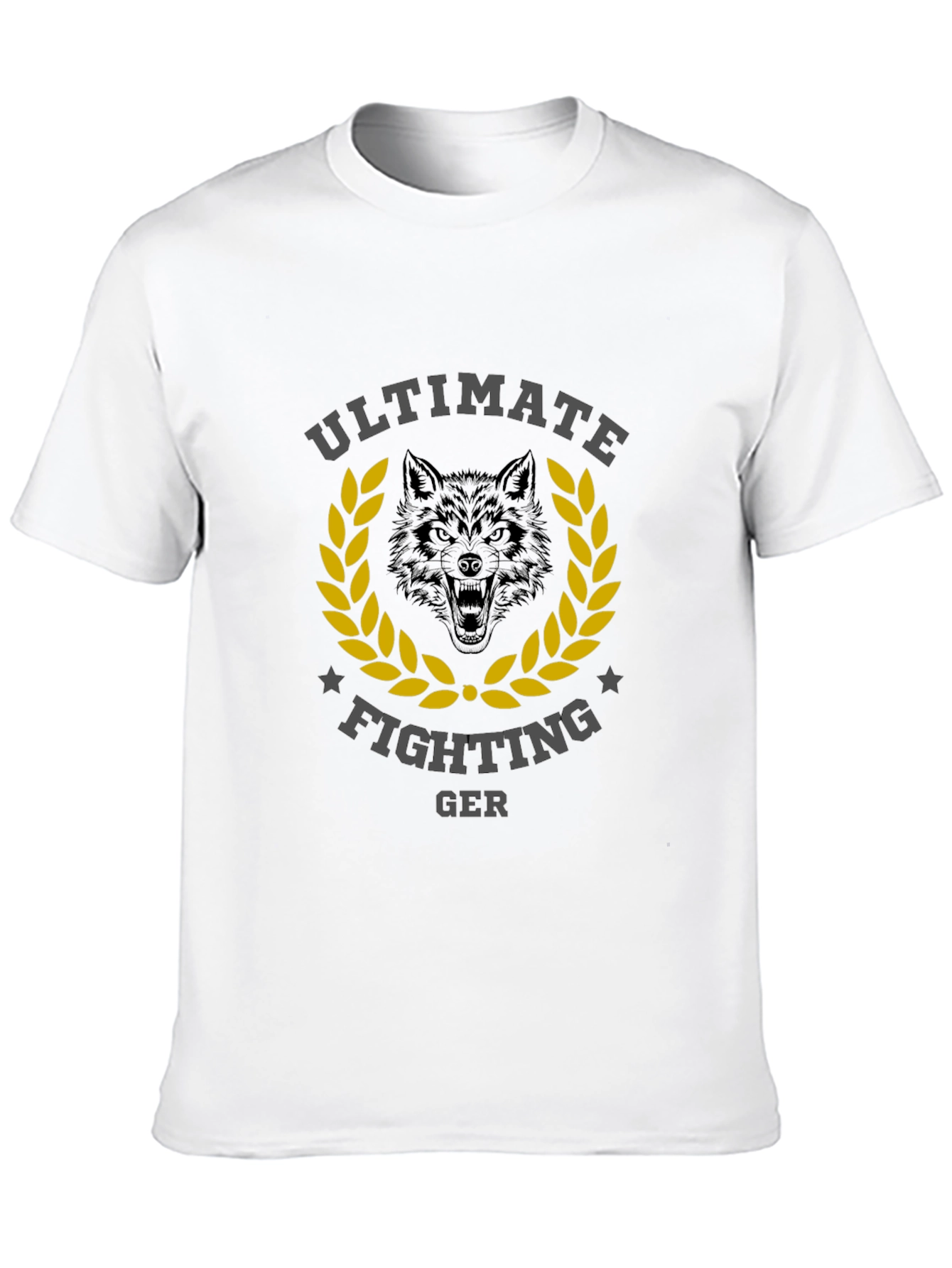 Black Ultimate Fighting GER Wolf Graphic T-Shirt view 10