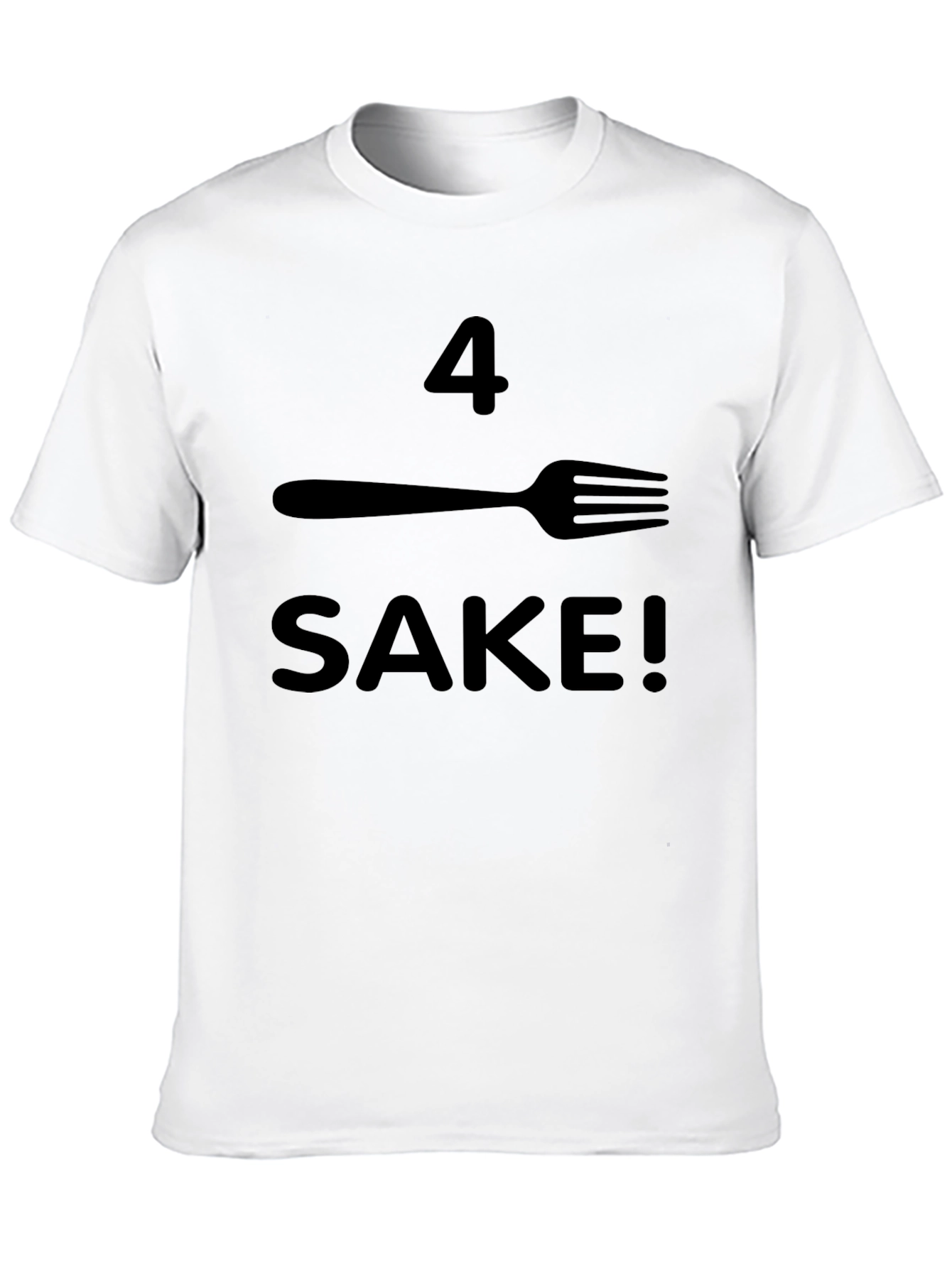 Black Humorous "4 Fork Sake" Graphic Tee - Black view 10