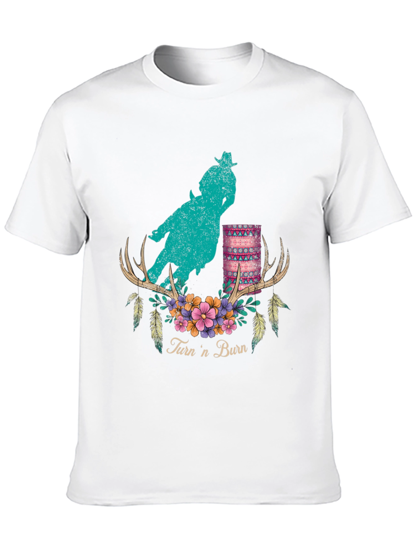 Black Turn 'n Burn Barrel Racer Graphic Tee view 10