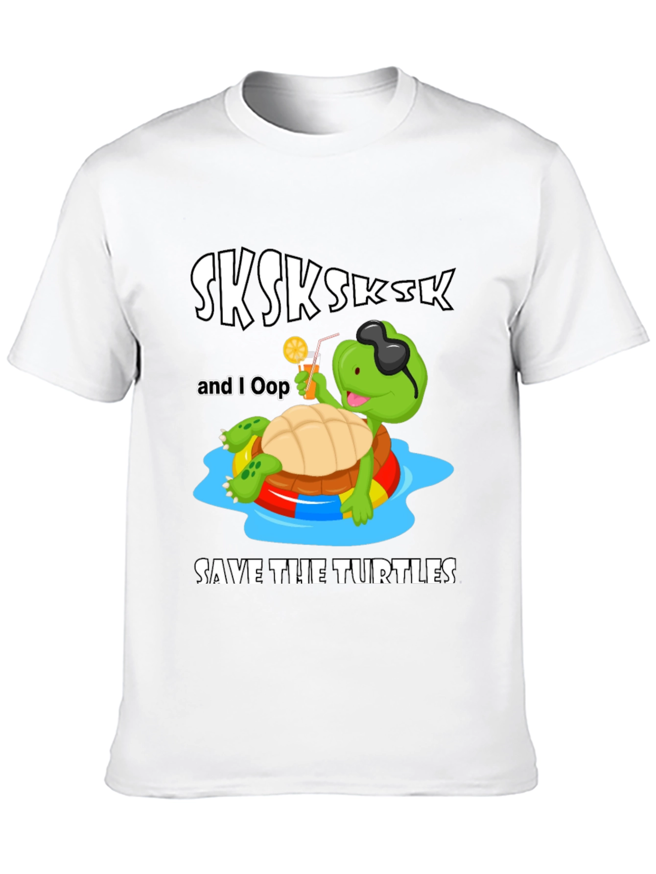 Black Save The Turtles T-Shirt, SKSKSK and I Oop Turtle view 10