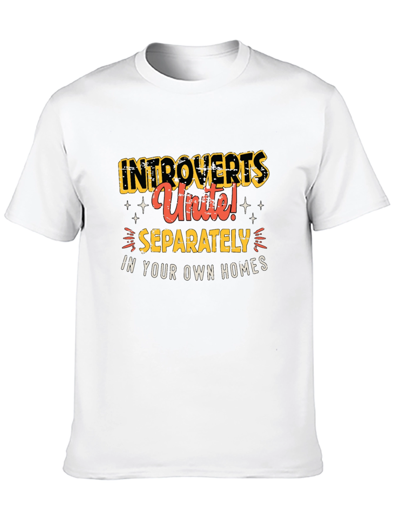 Black Introvert Unite T-Shirt - Black Crew Neck Tee view 10
