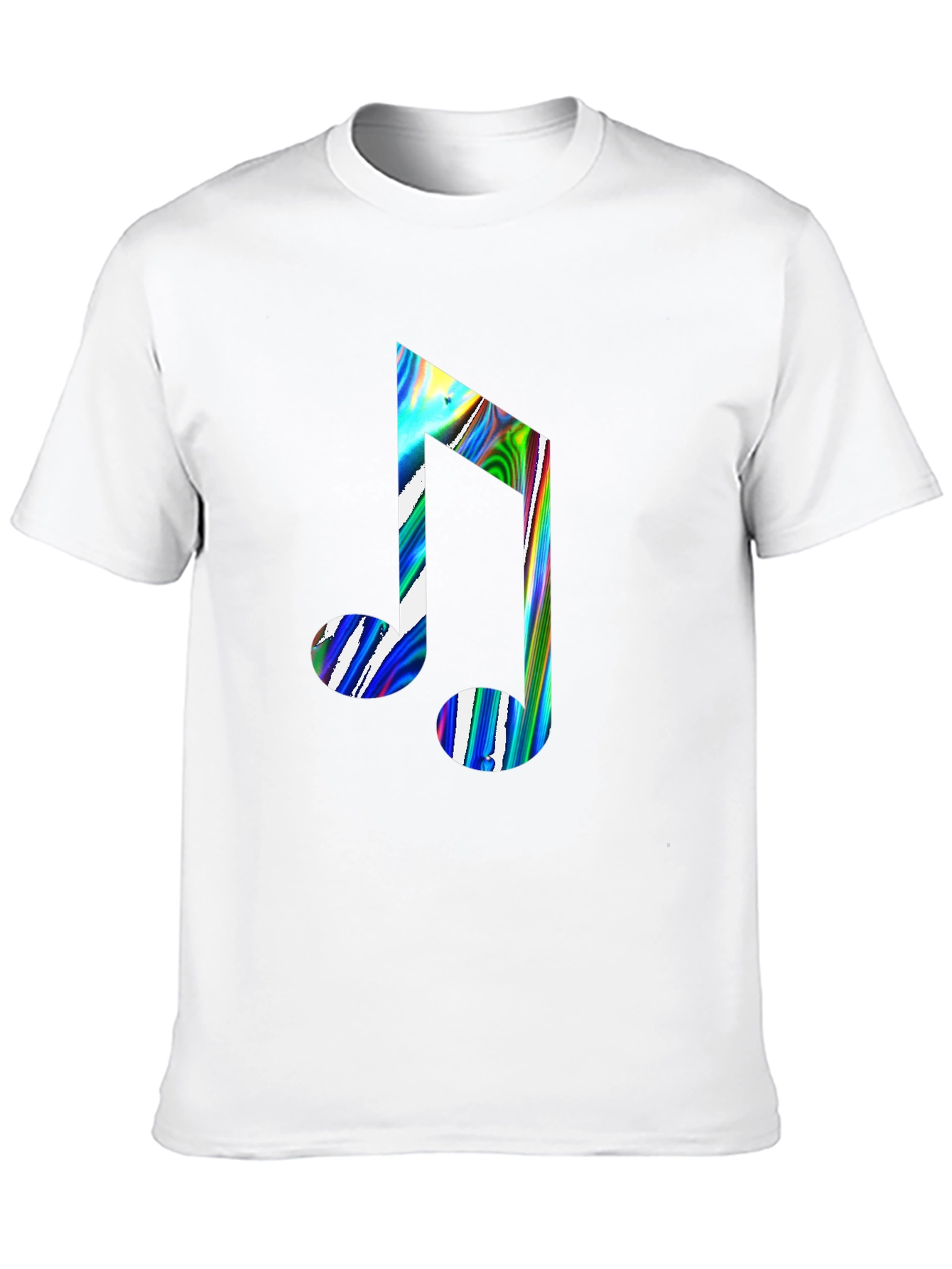 Black Music Note Graphic Print Black Crew Neck T-Shirt view 10