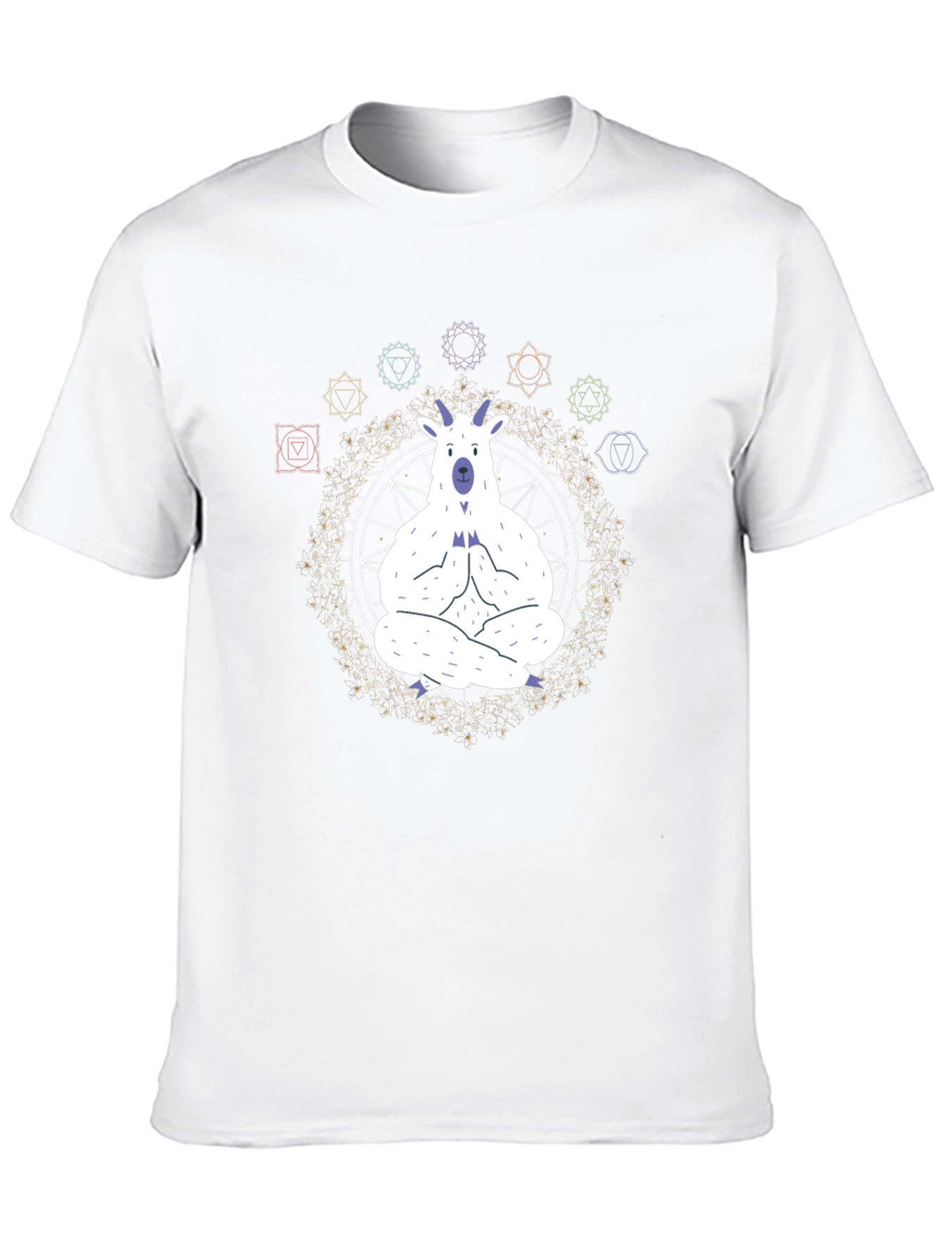 Black Meditating Goat Chakra T-Shirt view 10
