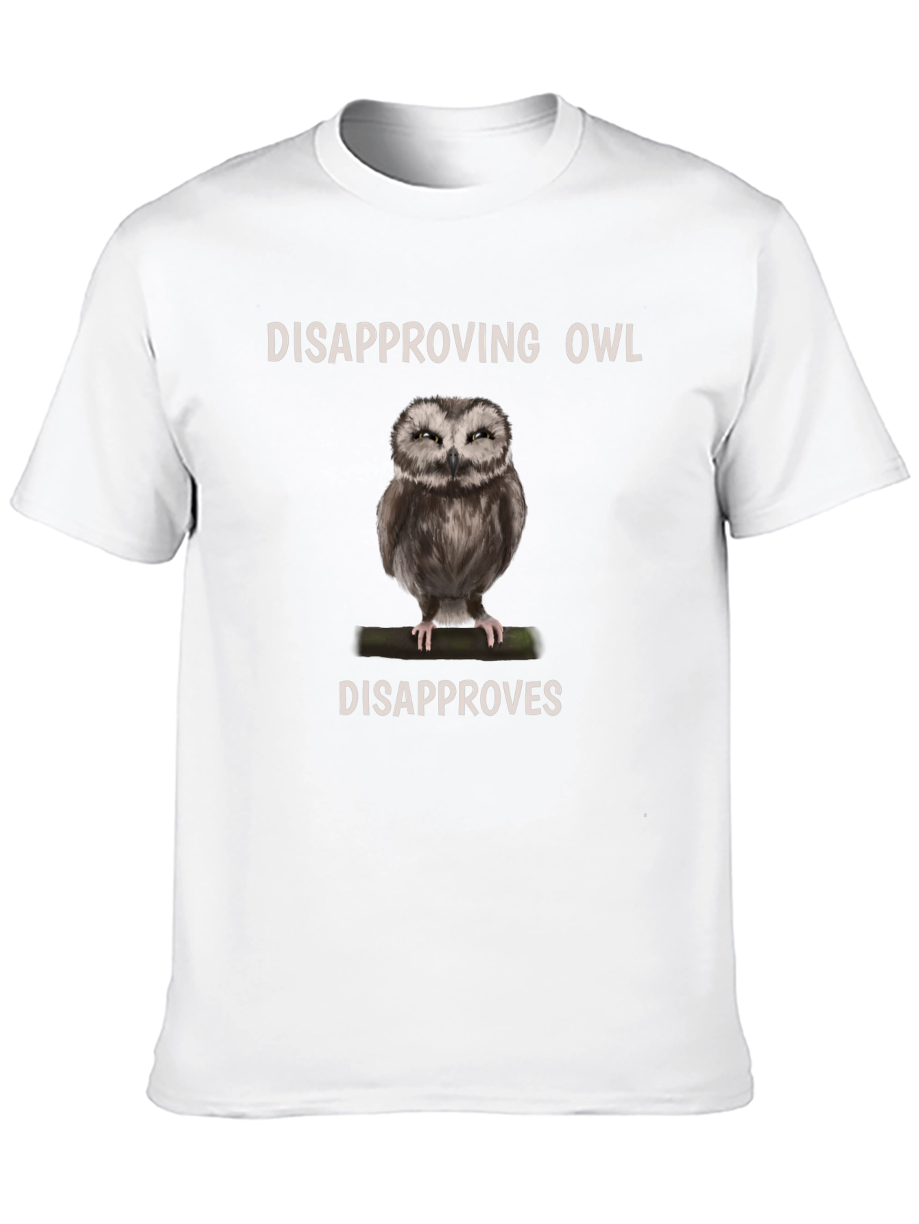 Black Disapproving Owl Graphic Tee - Unisex Cotton Blend view 10