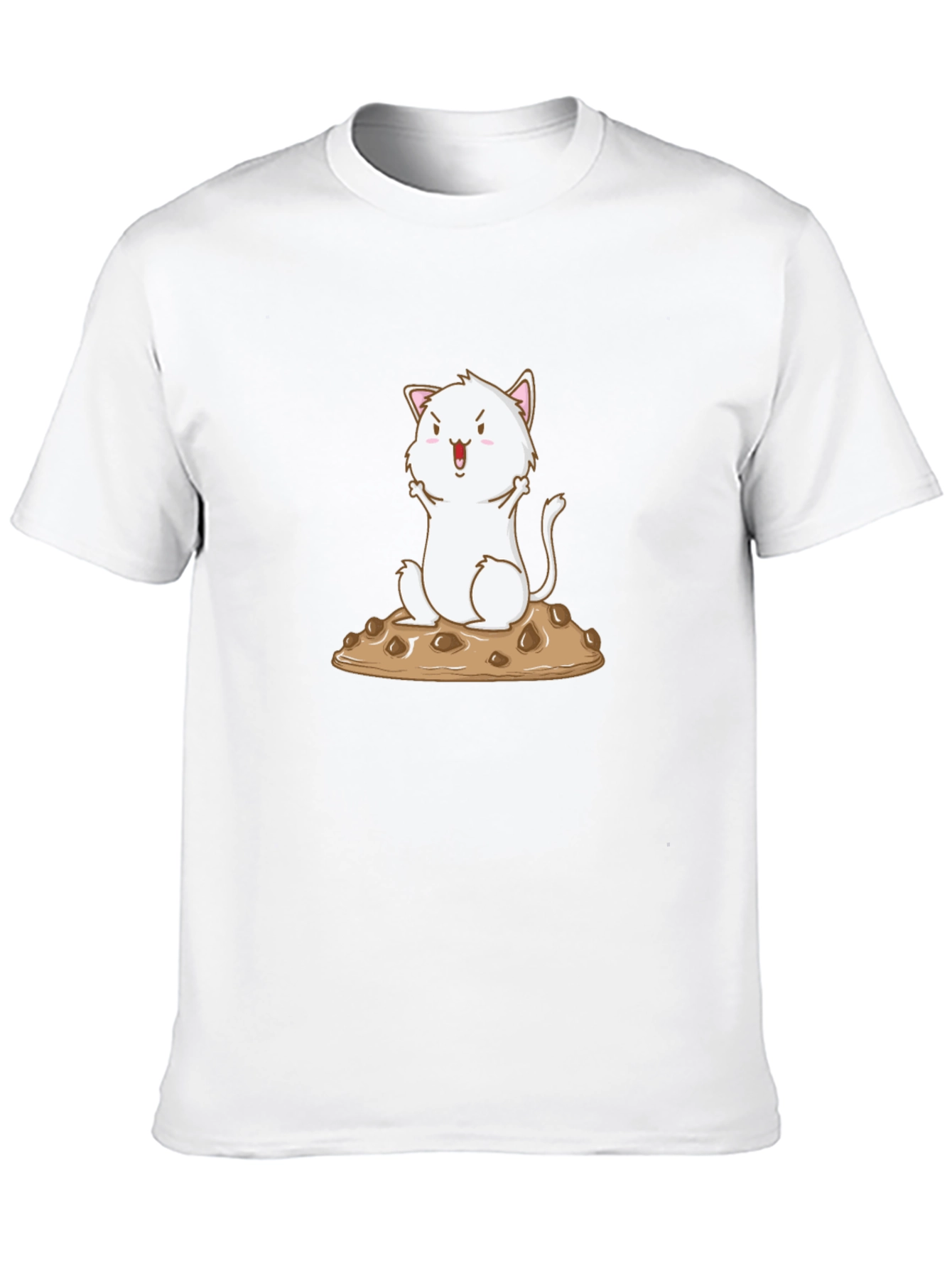 Black Cute Cat on Cookie Graphic T-Shirt view 10