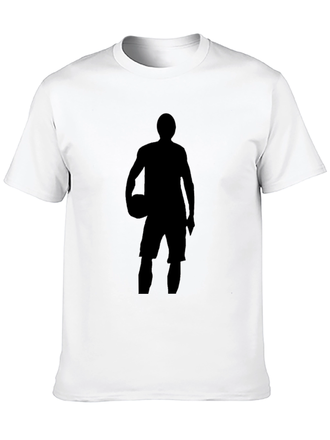 Black Basketball Player Silhouette Graphic Tee - Black Cotton view 10