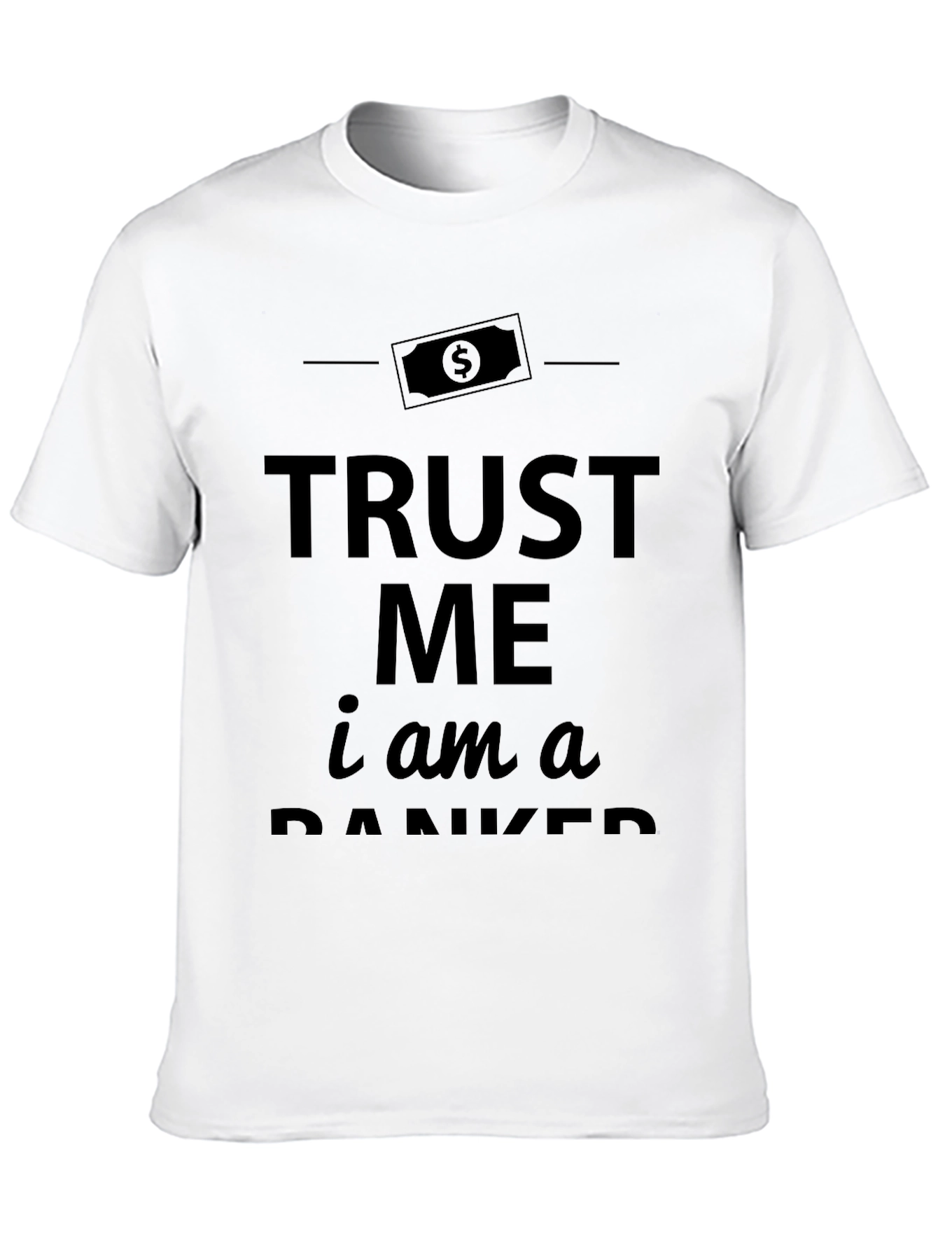 Black Trust Me Banker T-Shirt - Black Short Sleeve Crew Neck view 10