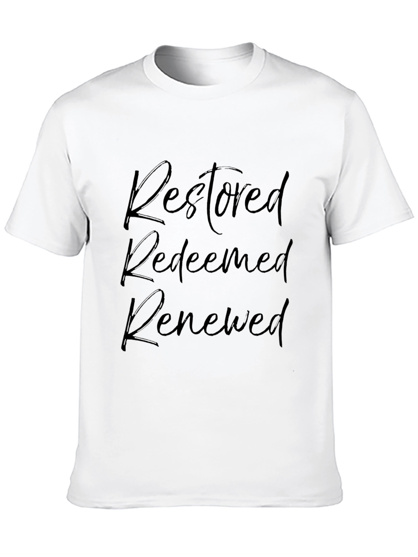 Black Restored Redeemed Renewed T-Shirt view 10