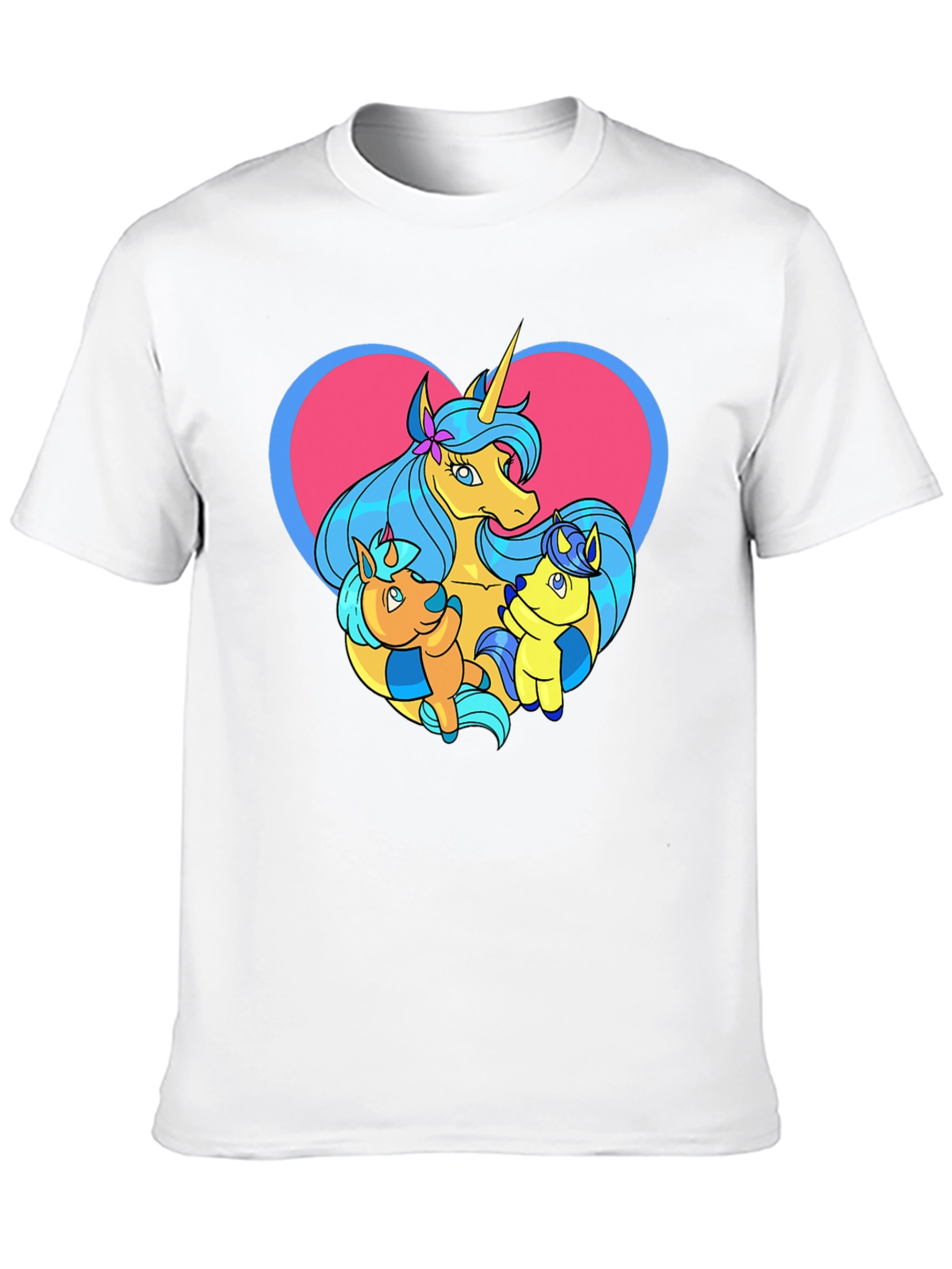 Black Unicorn Family Graphic Tee - Cute Cartoon T-Shirt view 10