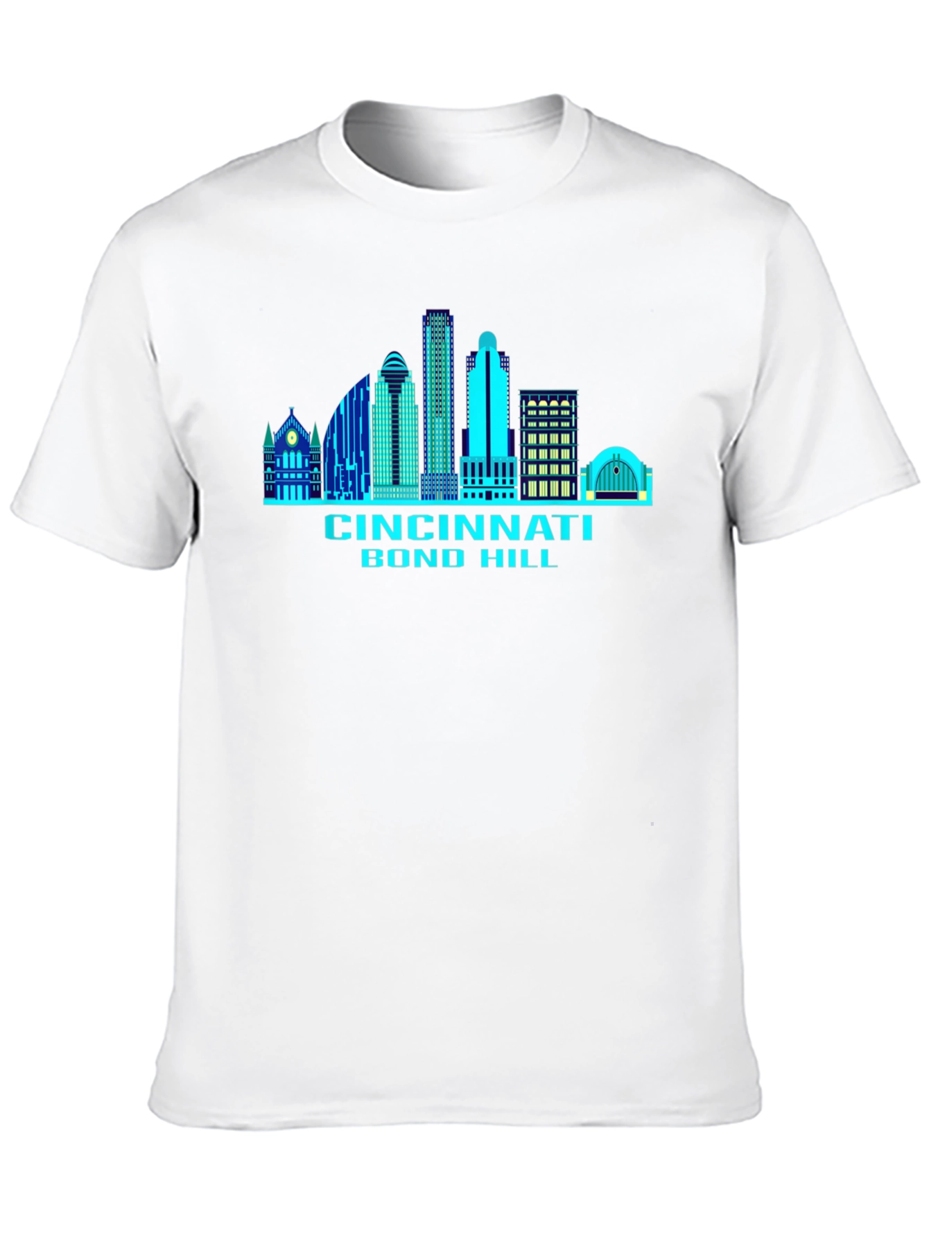 Black Cincinnati Skyline T-Shirt - Bond Hill view 10