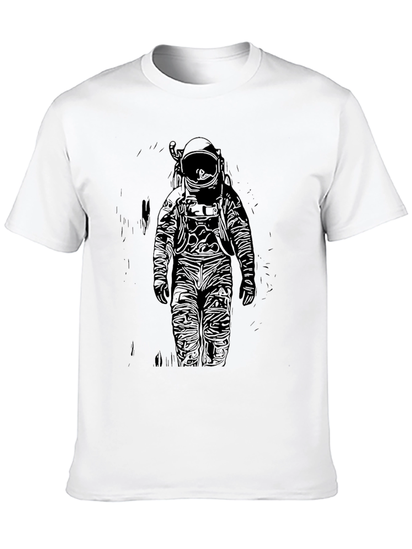 Black Astronaut Graphic Print T-Shirt - Black view 10