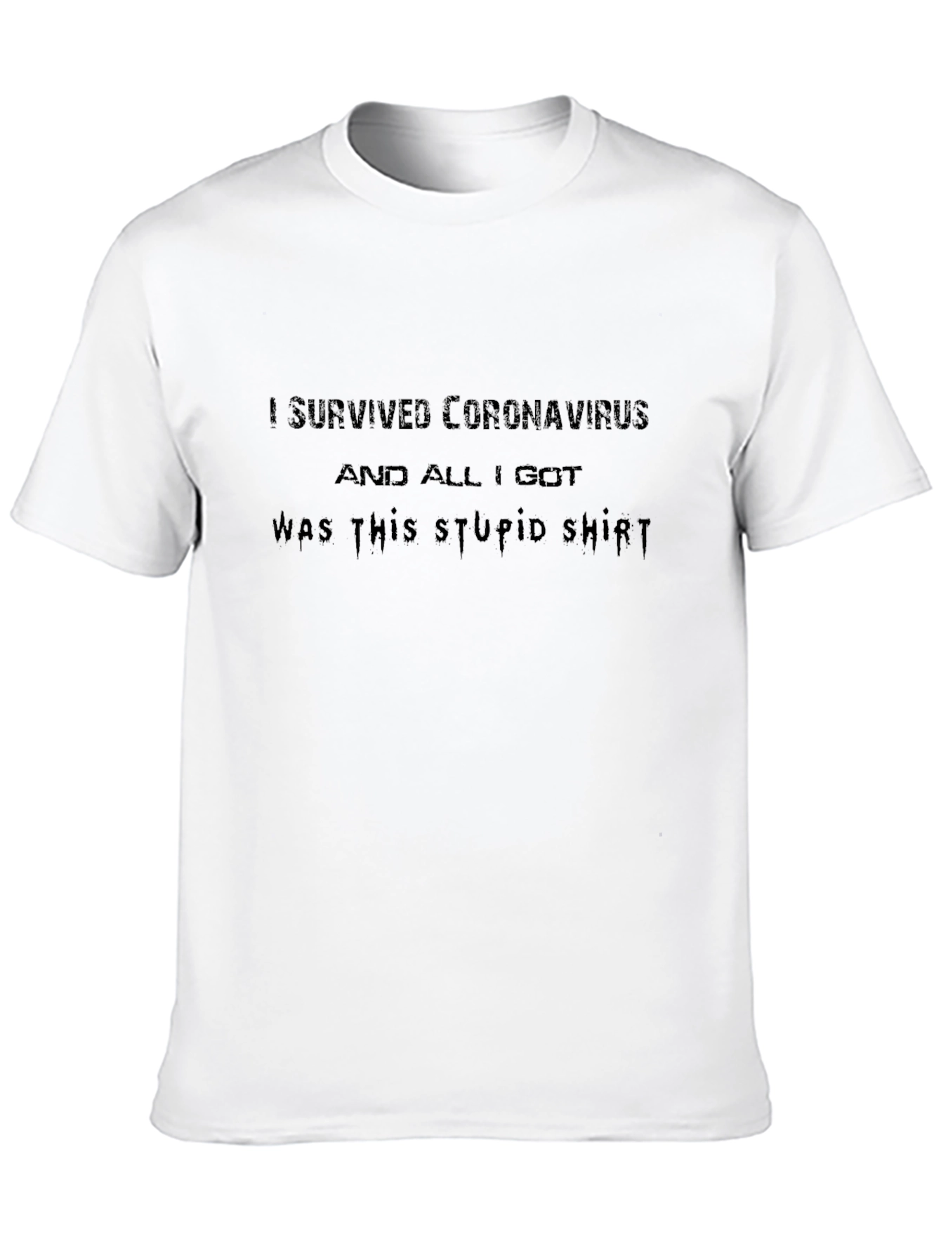 Black I Survived Coronavirus Funny T-Shirt view 10