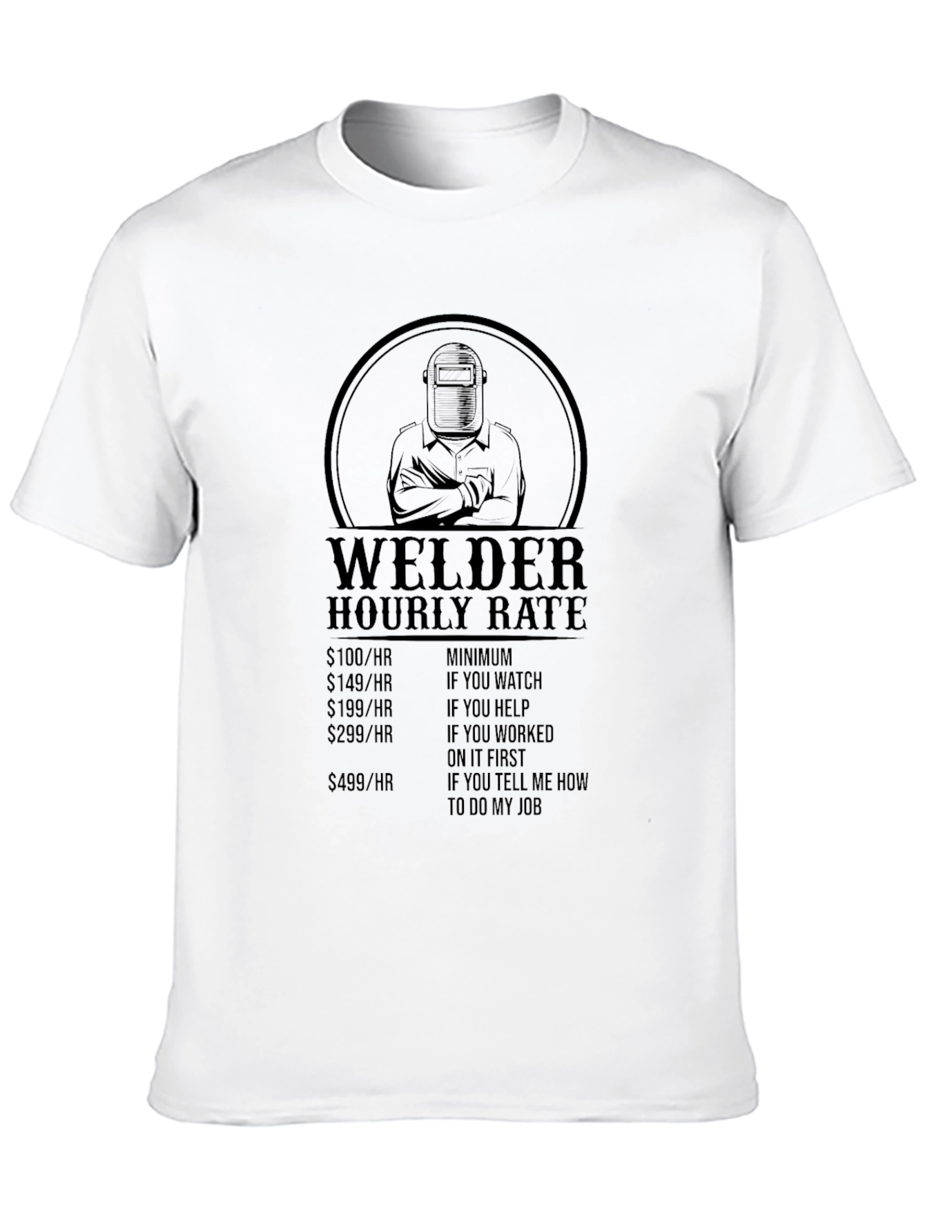 Black Welder Hourly Rate Graphic Tee - Black view 10