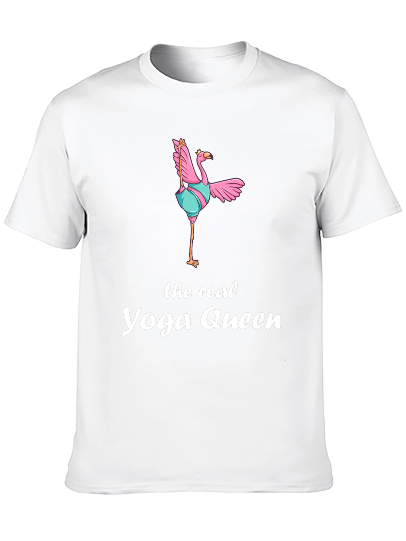Black Yoga Queen Flamingo Graphic T-Shirt view 10