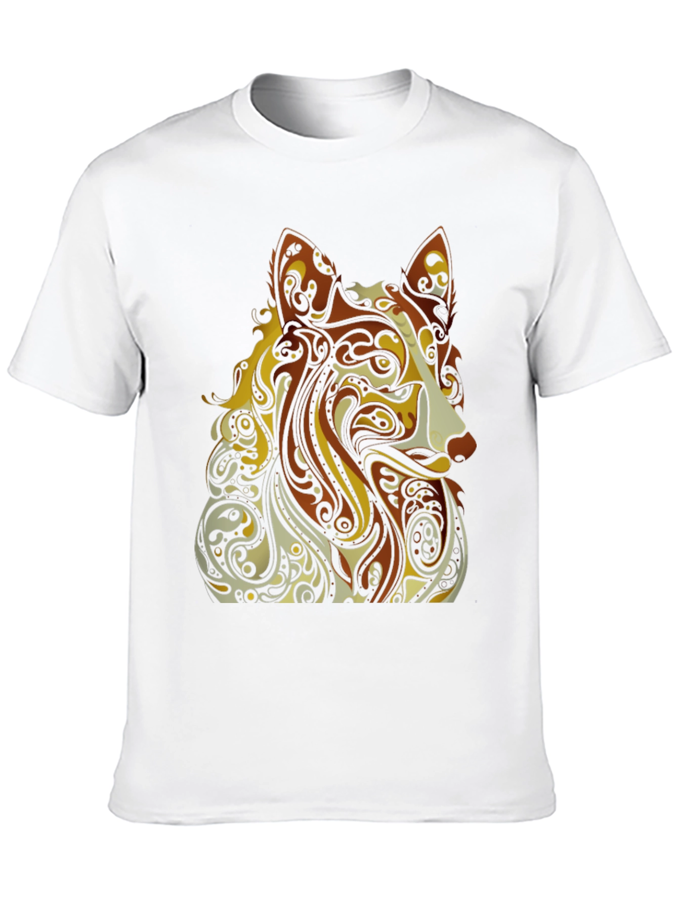 Black Abstract Dog Graphic Black T-Shirt - Artistic Style view 10