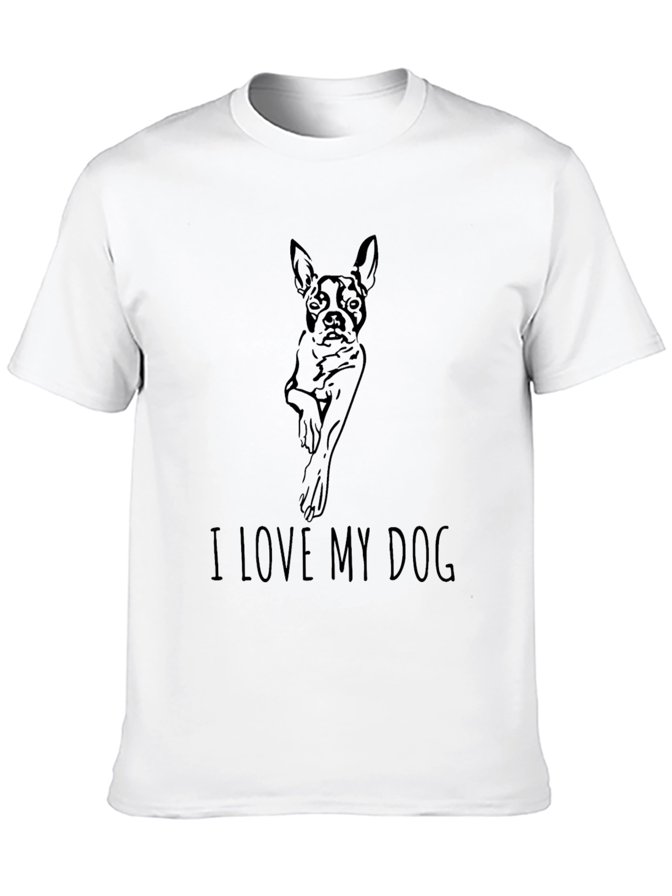 Black I Love My Dog Graphic Tee - Unisex Black T-Shirt view 10
