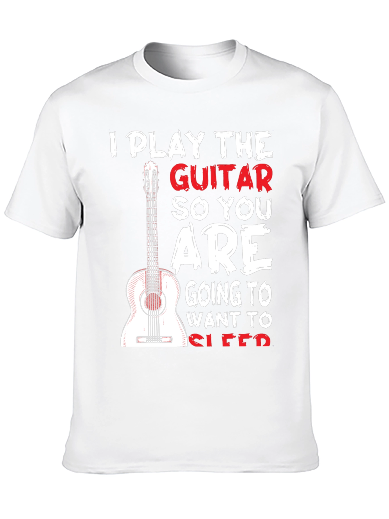 Black Guitar Player T-Shirt - I Play Guitar So You Sleep Funny Tee view 10