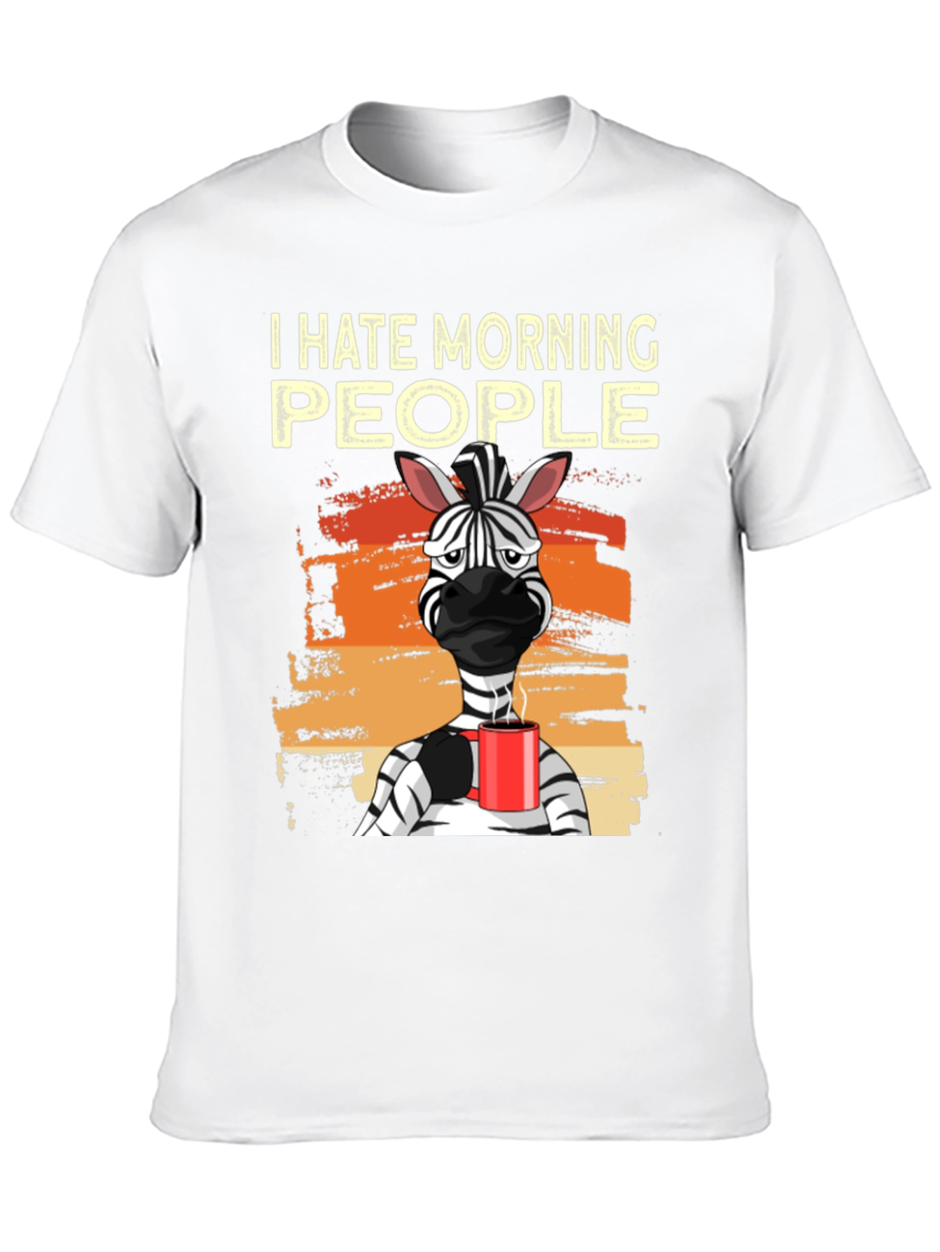 Black I Hate Morning People Zebra Graphic Tee view 10